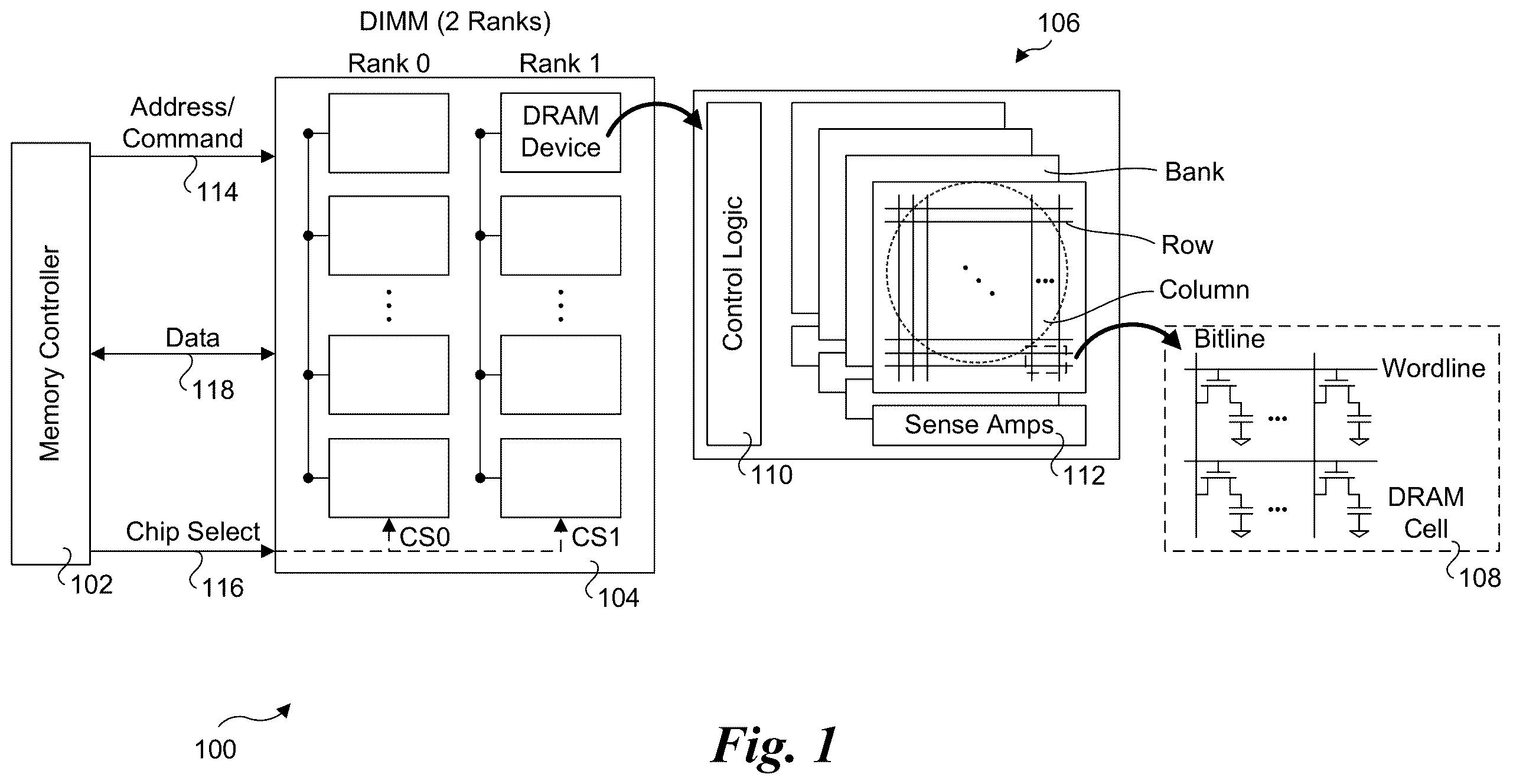 Patent US12562207 Figure 1 – Method of polling row hammer (RH) indicator inside memory