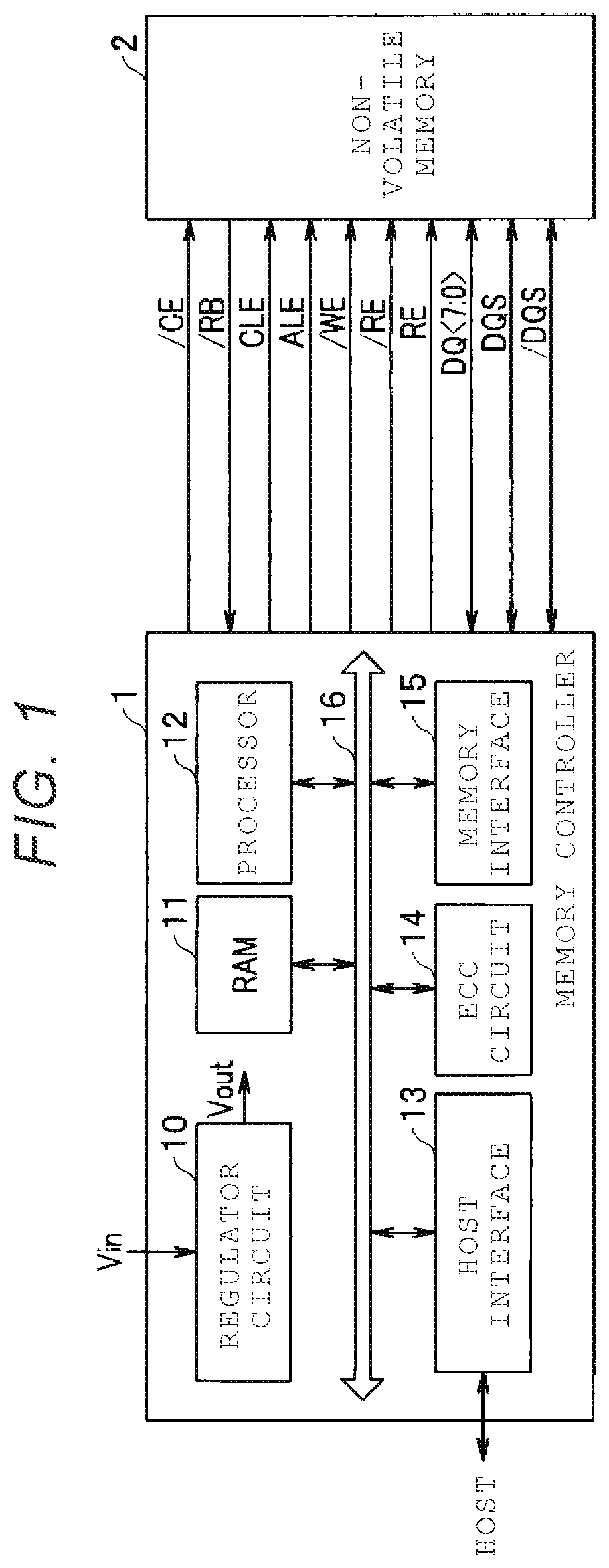 Patent US12562212 Figure 1 – Semiconductor integrated circuit, semiconductor device, and memory system