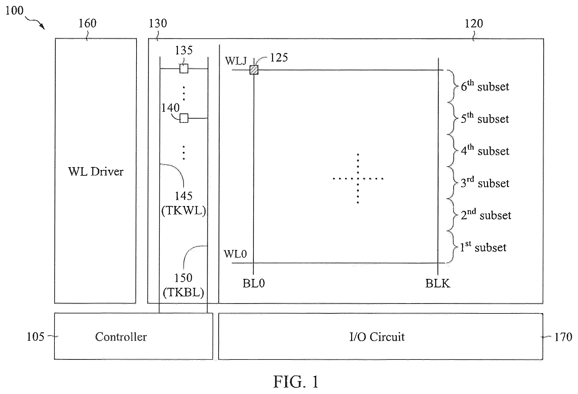 Patent US12562213 — Memory devices configured with adaptive word line pulse adjustment and methods for operating the same — Figure 1
