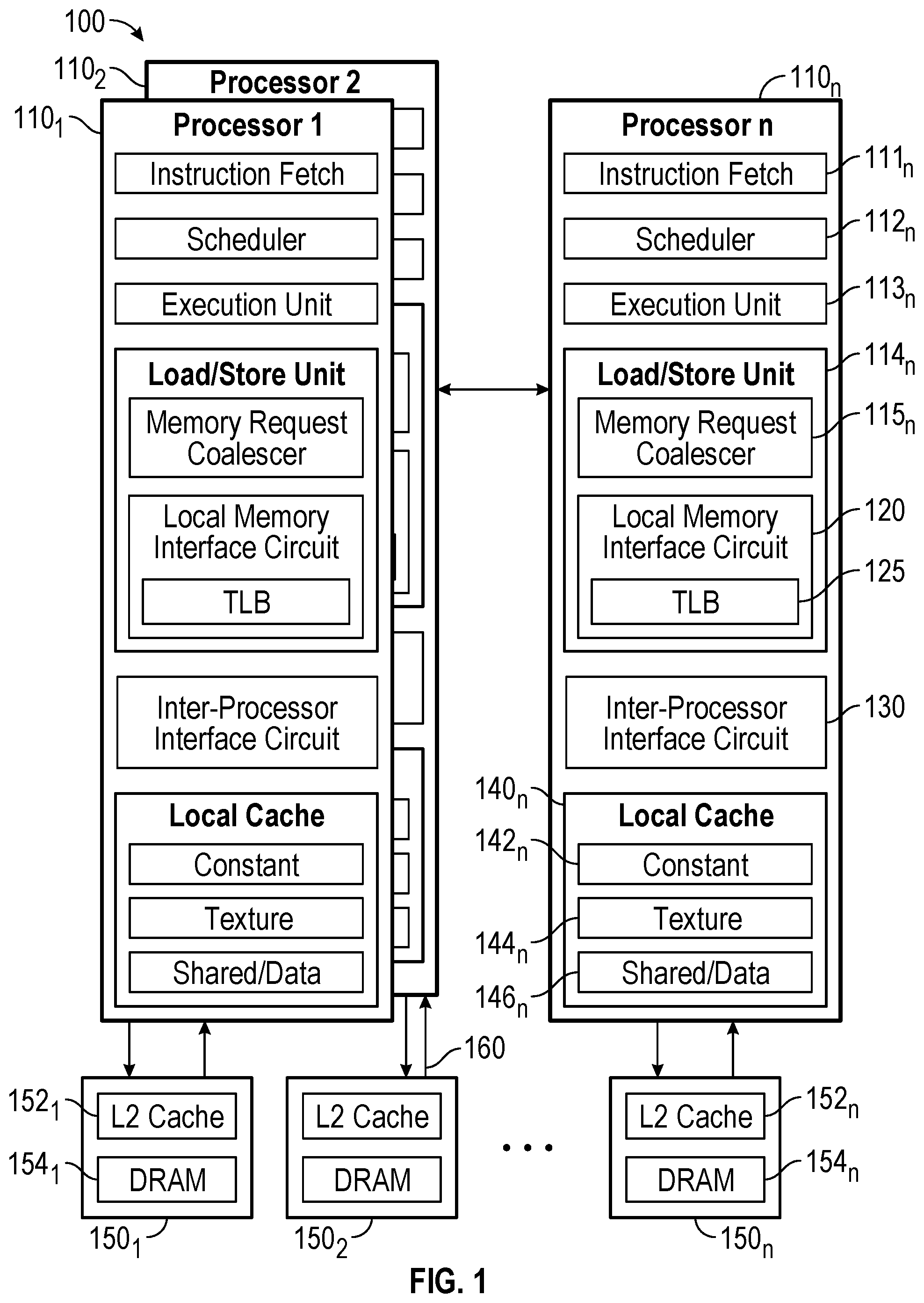 Patent US12562215 Figure 1 – Providing orthogonal subarrays in a dynamic random access memory