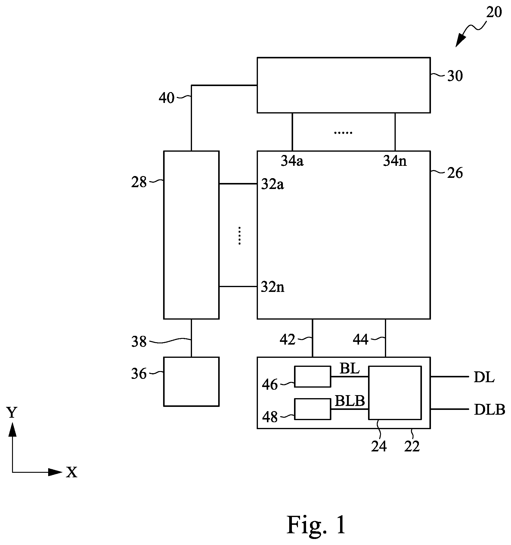 Patent US12562216 Figure 1 – Circuit with swept voltage on bit line or bit line bar