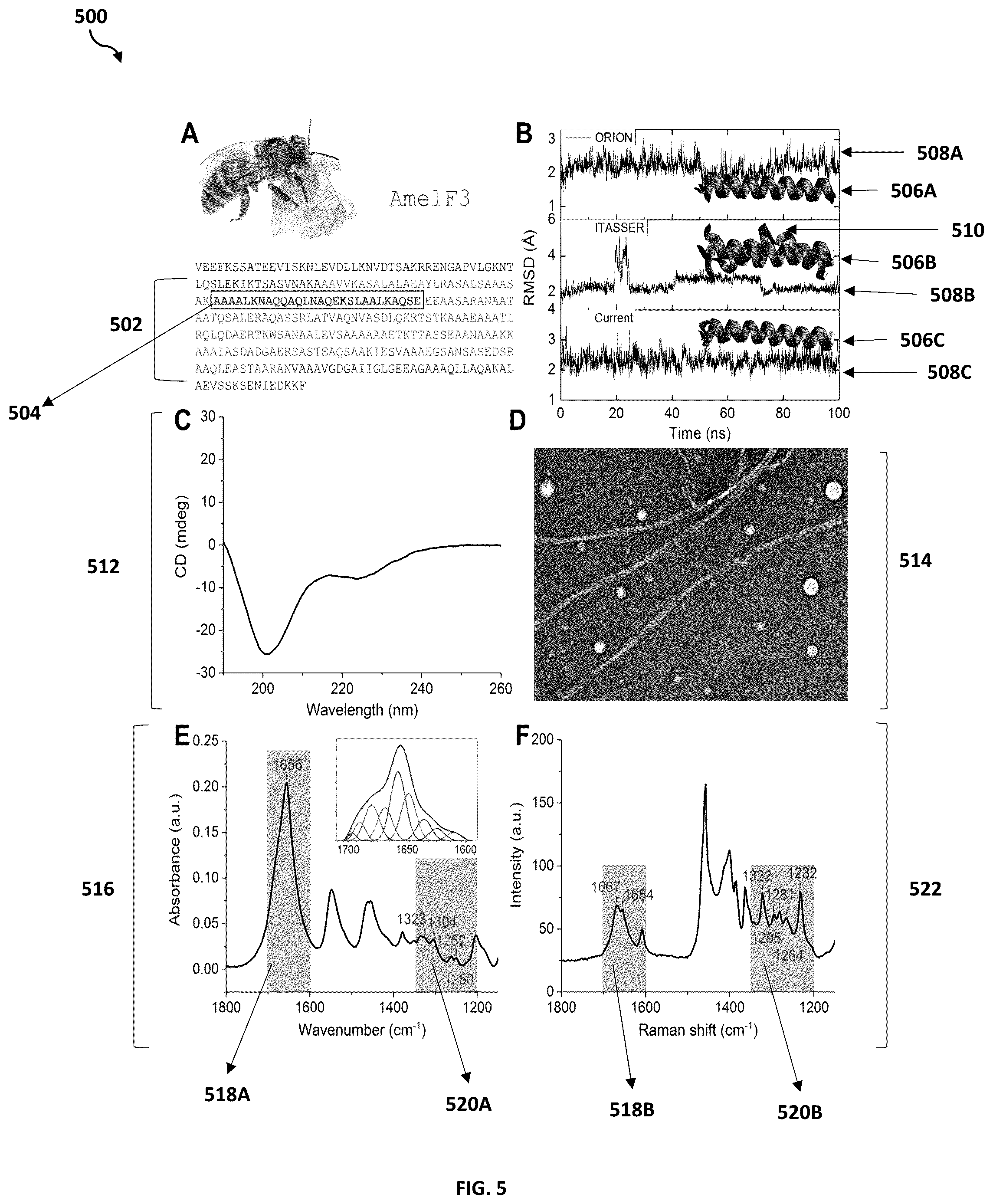 Patent US12562236 Figure 5 – Designing and folding structural proteins from the primary amino acid sequence