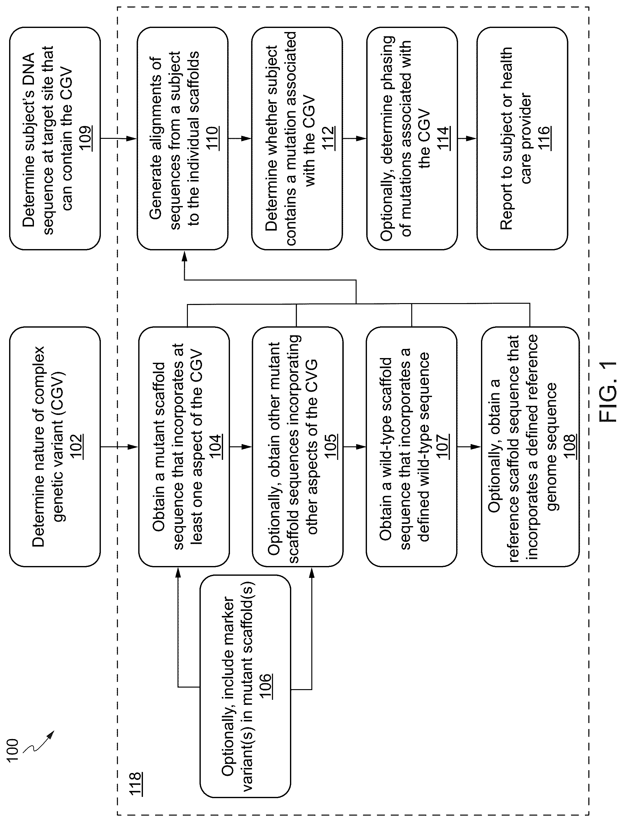 Patent US12562237 Figure 1 – Methods and systems for detection and phasing of complex genetic variants