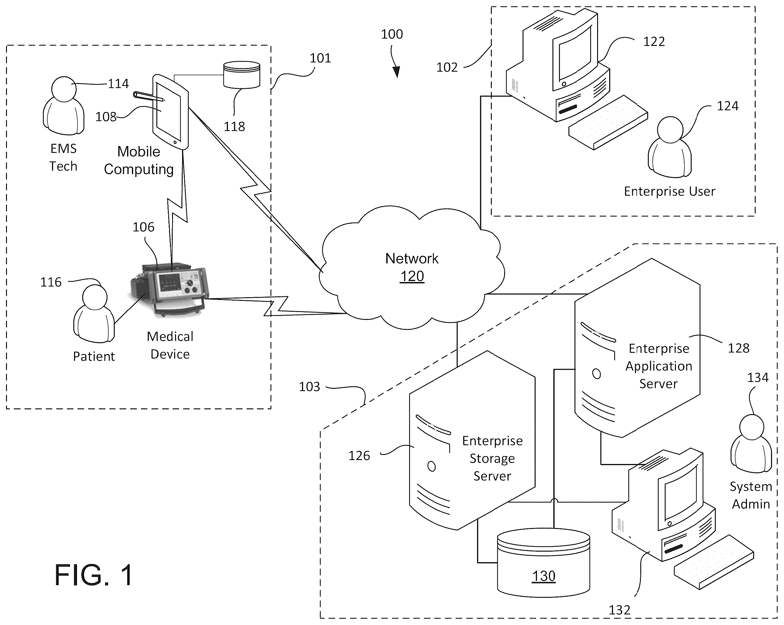 Patent US12562247 Figure 1 – Patient data management platform
