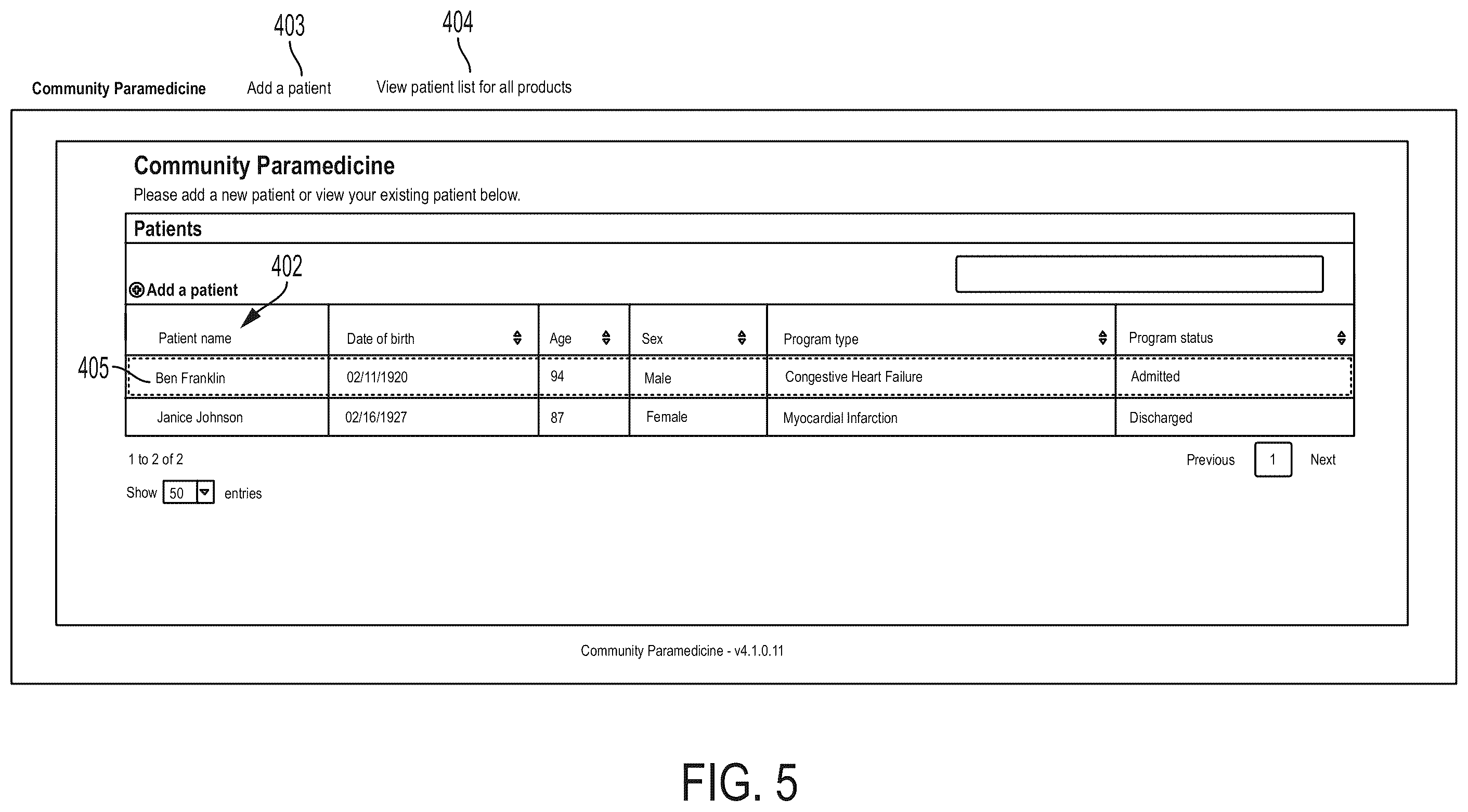 Patent US12562247 Figure 5 – Patient data management platform