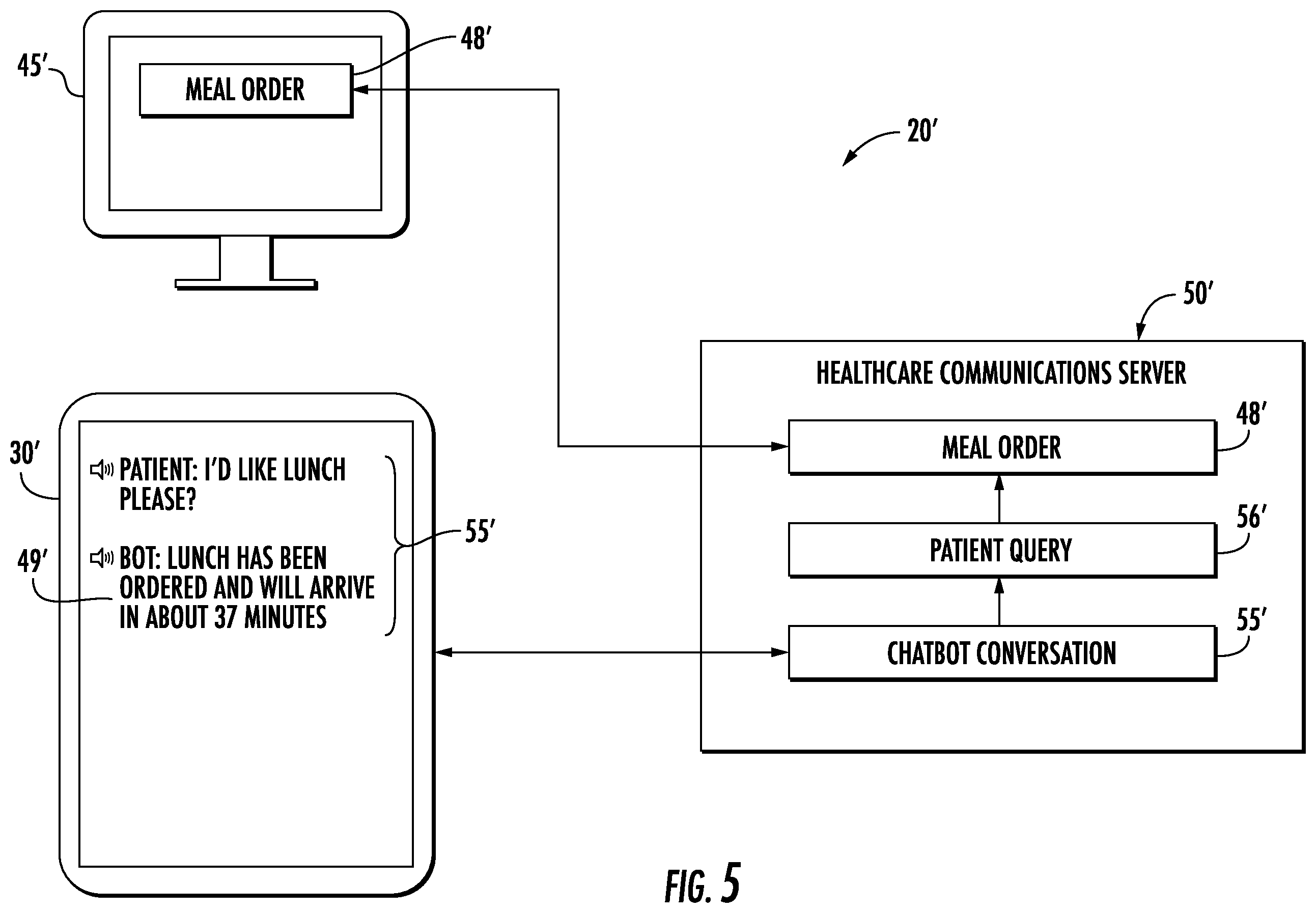 Patent US12562261 Figure 6 – Healthcare communications system generating chatbot conversation based medical supply stocking list and related methods