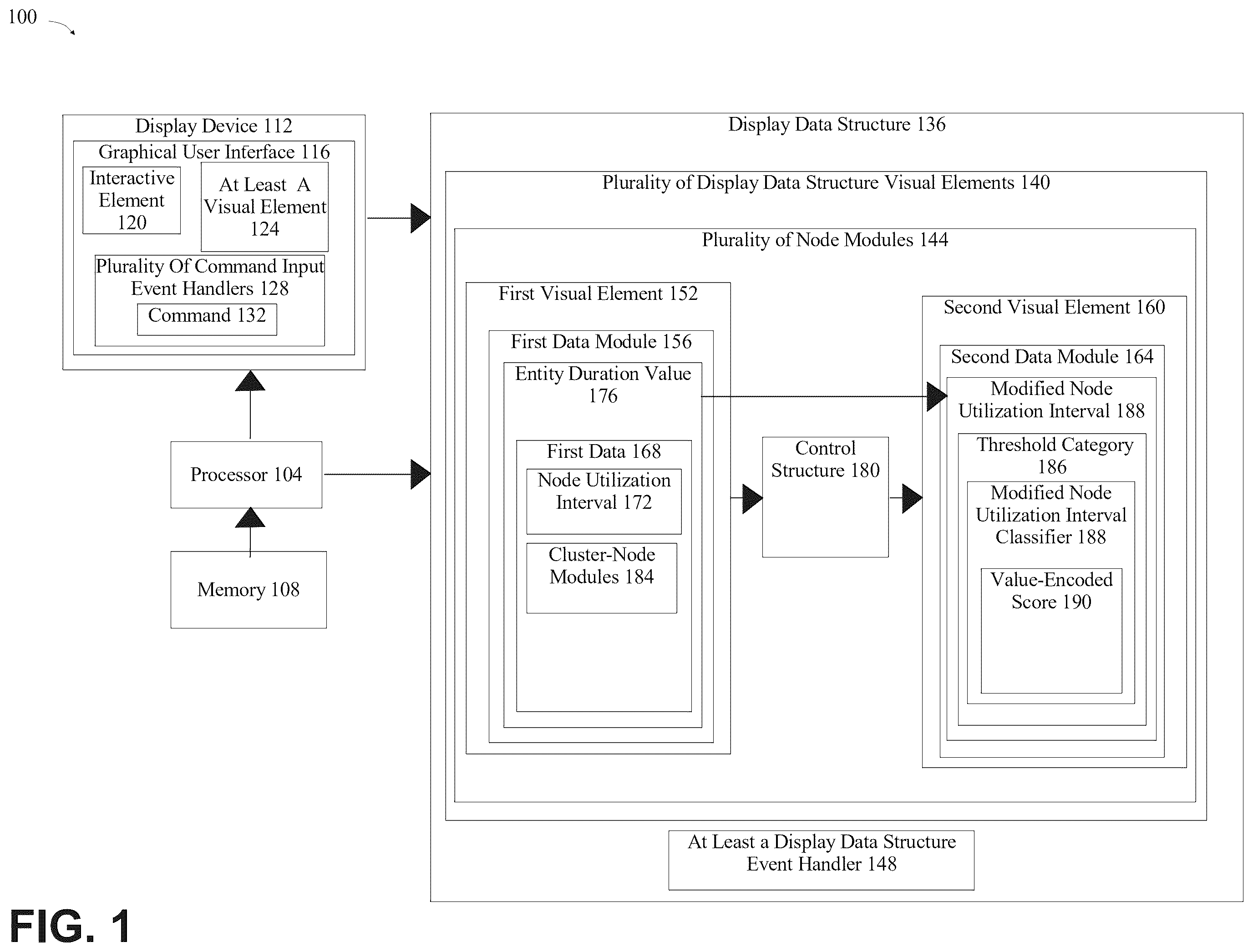 Patent US12562263 — Method and systems for generating an entity duration value within a graphical user interface — Figure 1