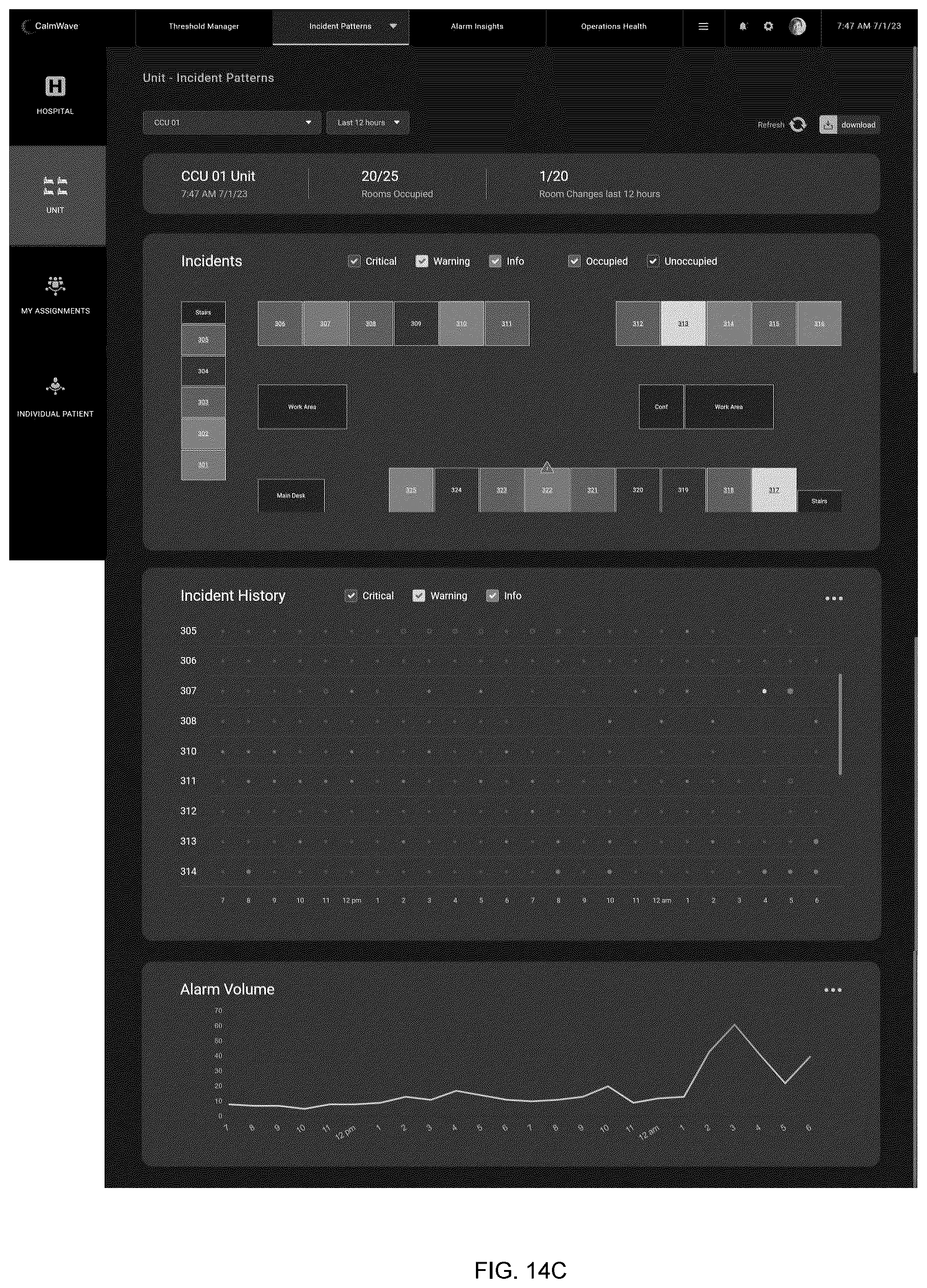 Patent US12562266 Figure 19 – Information management system and method for monitoring and categorizing audible alarms