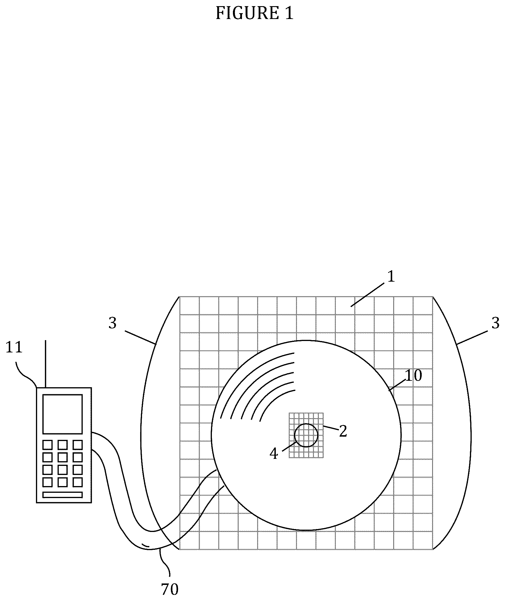 Patent US12562267 Figure 1 – Sound directing device for a mobile telecommunication device having microbial barrier properties