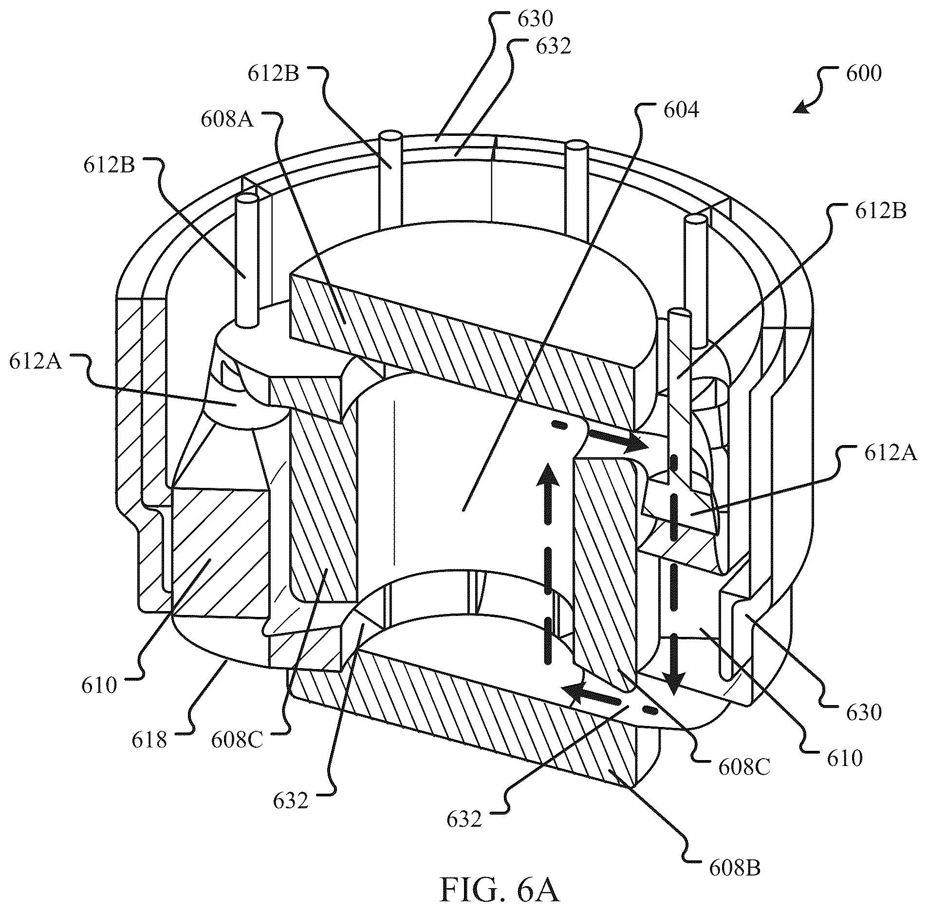 Patent US12562287 Figure 6 – Molten fuel reactor thermal management configurations