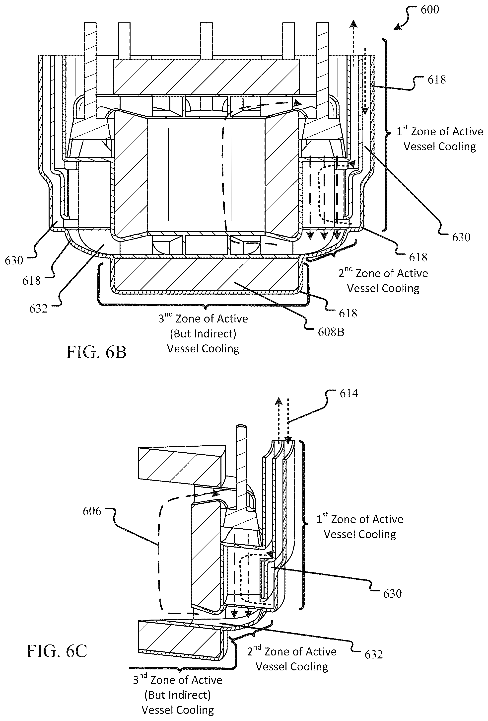 Patent US12562287 Figure 7 – Molten fuel reactor thermal management configurations