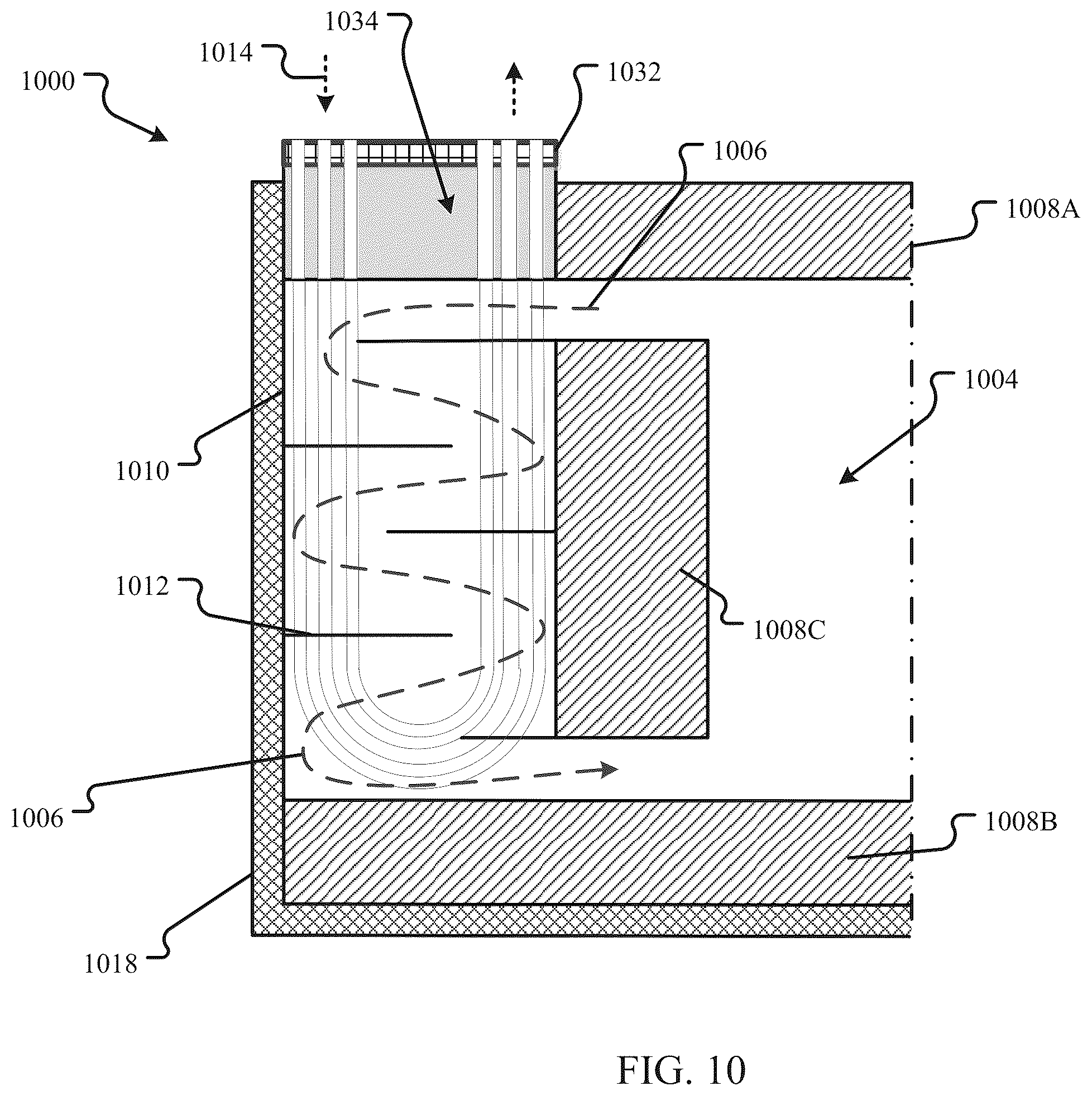 Patent US12562287 Figure 11 – Molten fuel reactor thermal management configurations