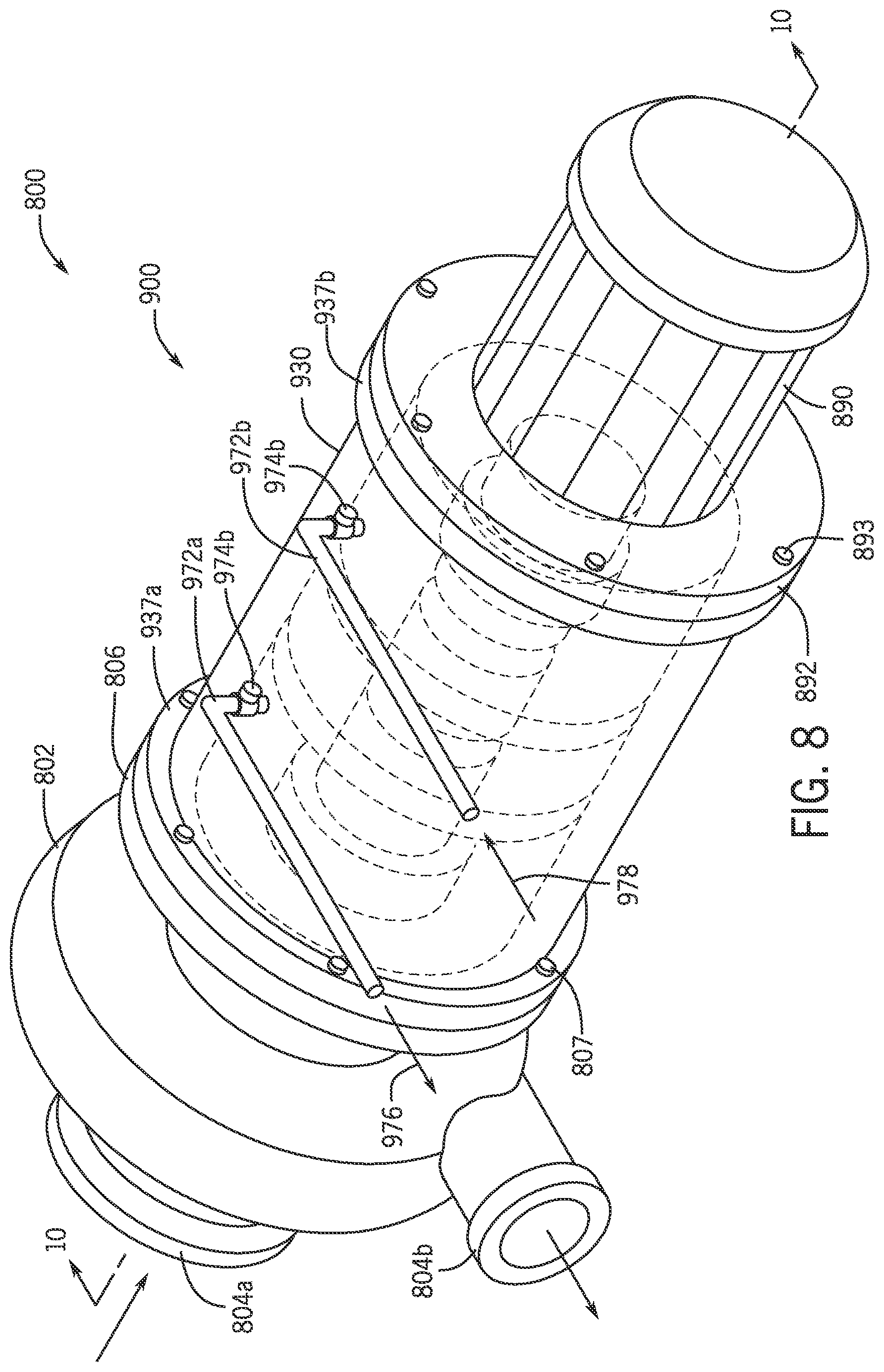 Patent US12562289 Figure 8 – Fission product trap for salt pipe and pump shaft seals and methods of use thereof