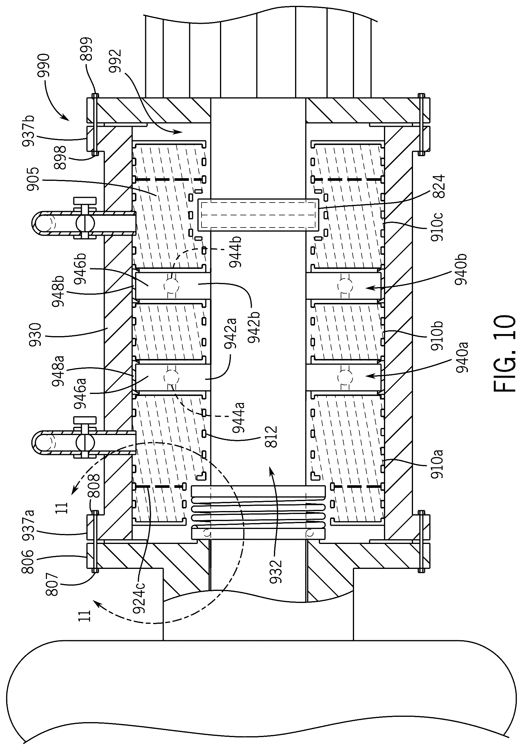 Patent US12562289 Figure 11 – Fission product trap for salt pipe and pump shaft seals and methods of use thereof