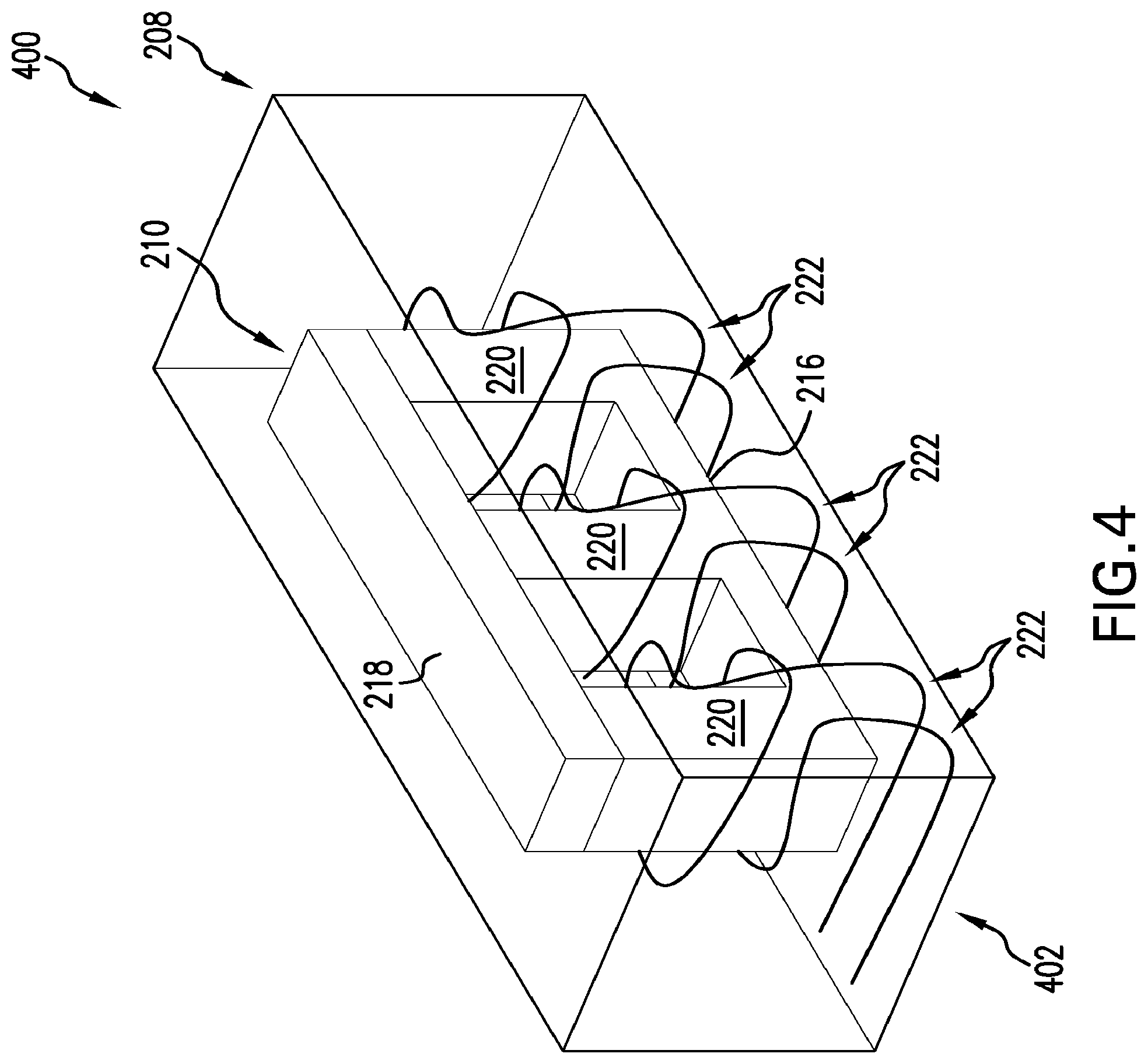 Patent US12562308 Figure 4 – Coupled inductors for low electromagnetic interference
