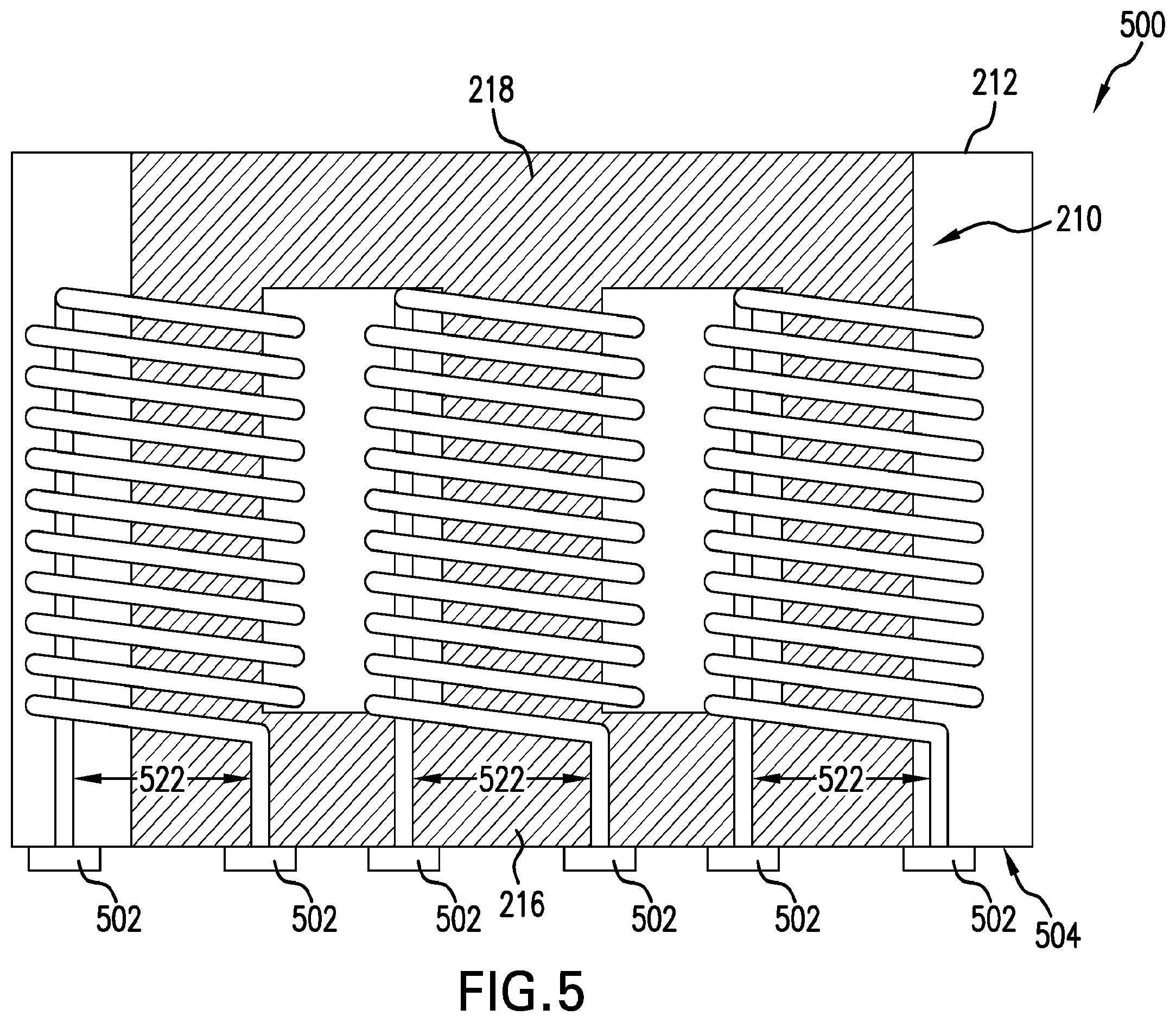 Patent US12562308 Figure 5 – Coupled inductors for low electromagnetic interference