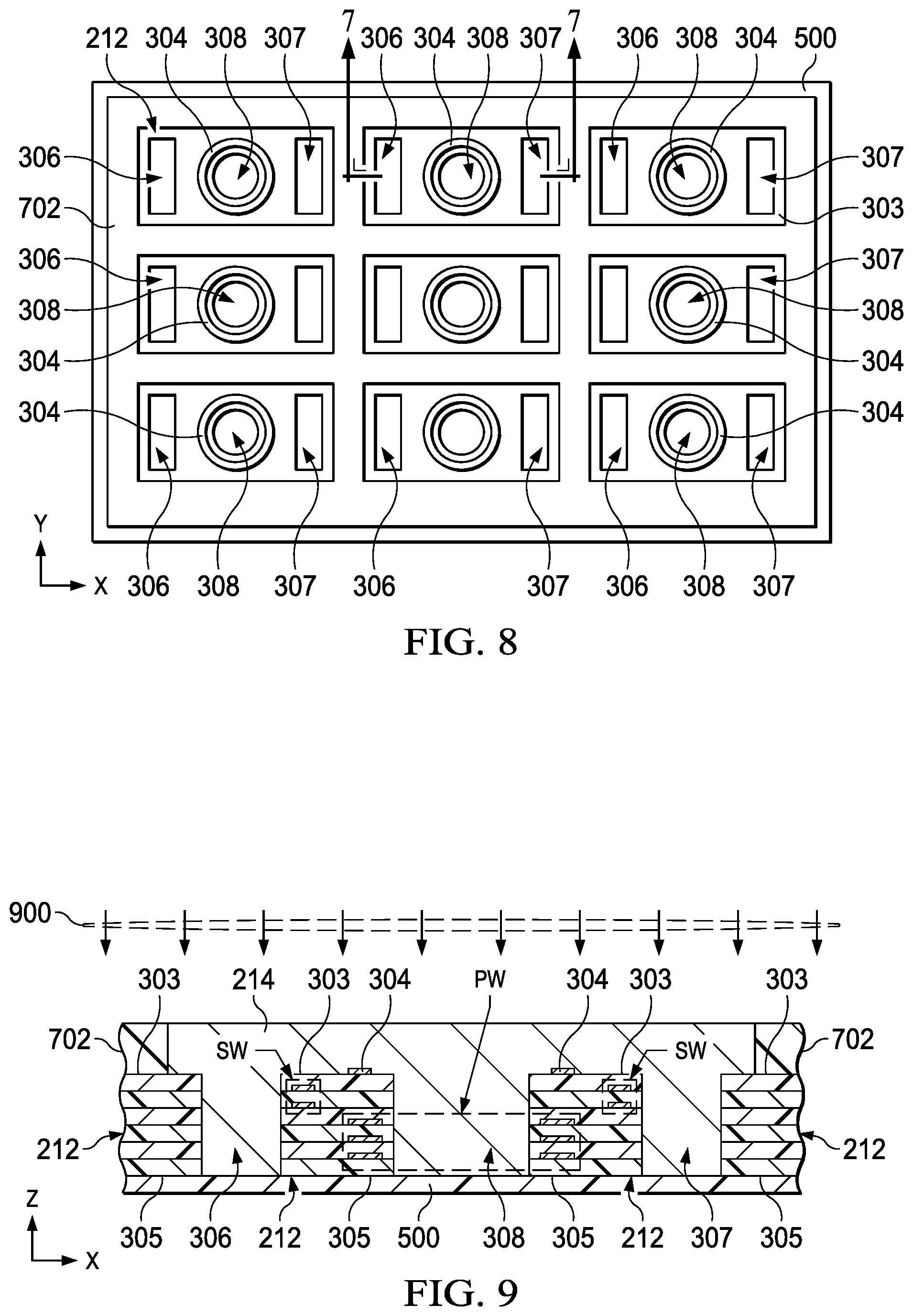 Patent US12562309 Figure 5 – Integrated transformer with a cured magnetic core piece
