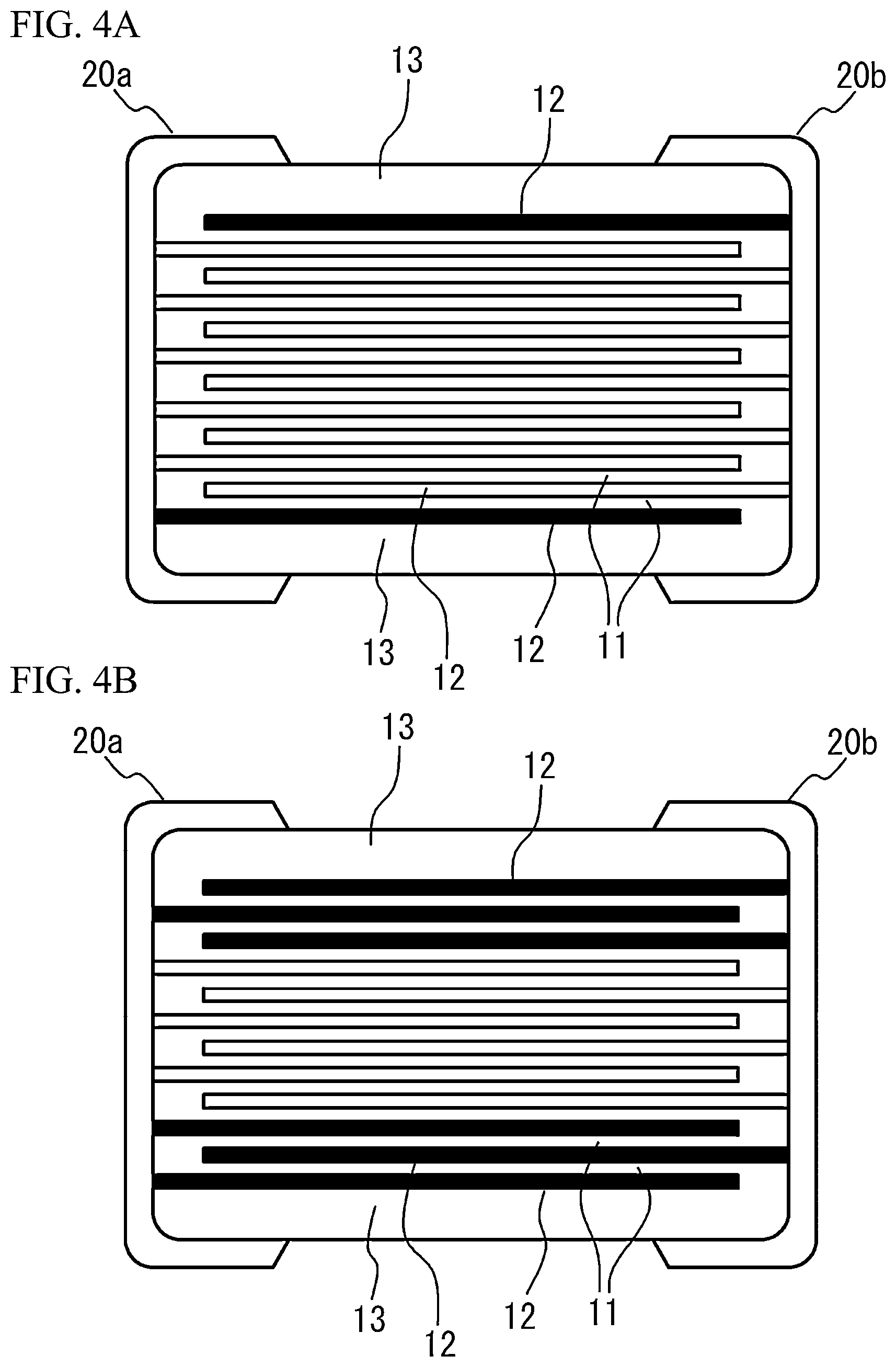Patent US12562315 Figure 4 – Ceramic electronic device including a multilayer structure with internal electrode layers having certain Sn concentration