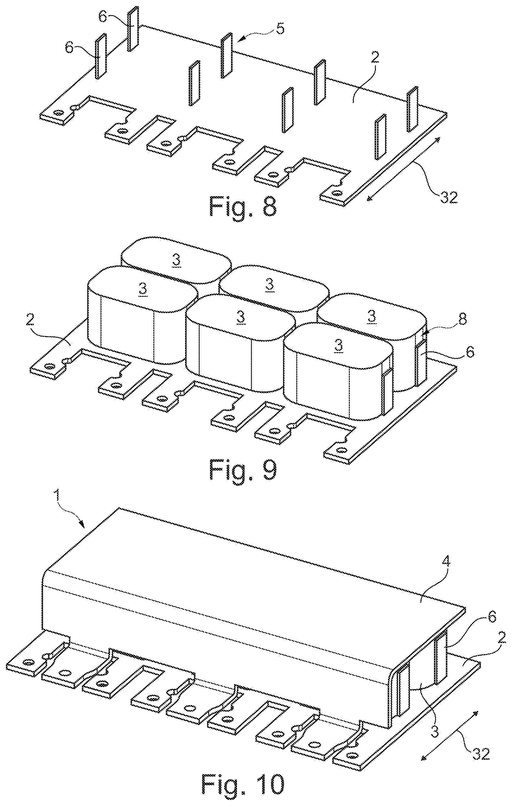 Patent US12562316 Figure 4 – DC link capacitor with heat dissipation