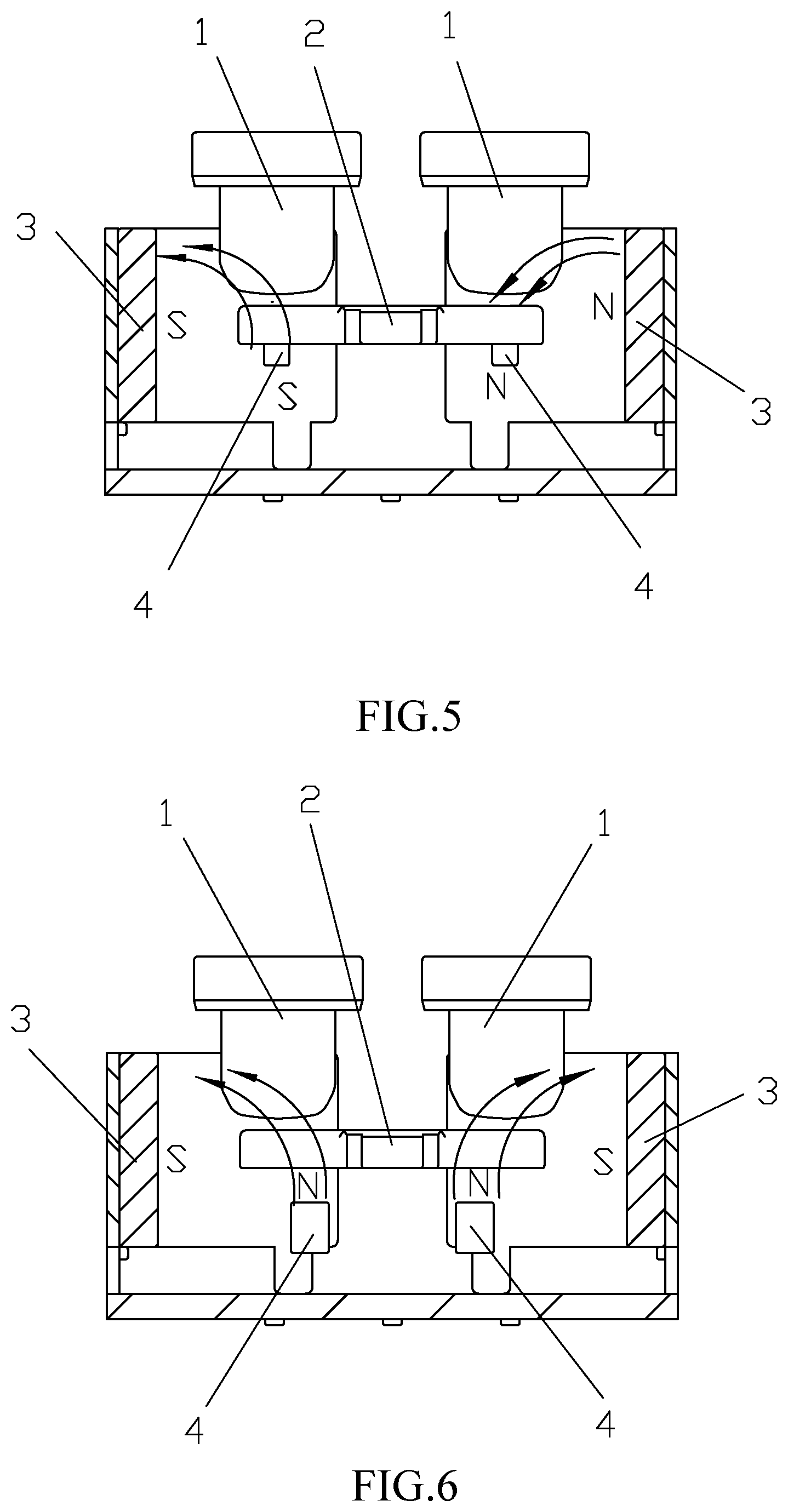 Patent US12562320 Figure 4 – High-voltage DC relay with permanent magnet arc extinguishing function