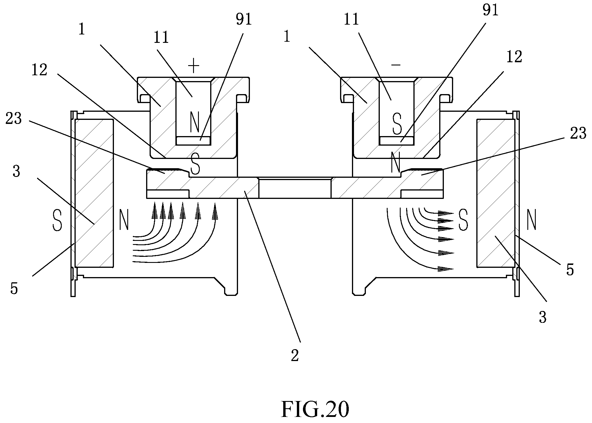 Patent US12562320 Figure 14 – High-voltage DC relay with permanent magnet arc extinguishing function