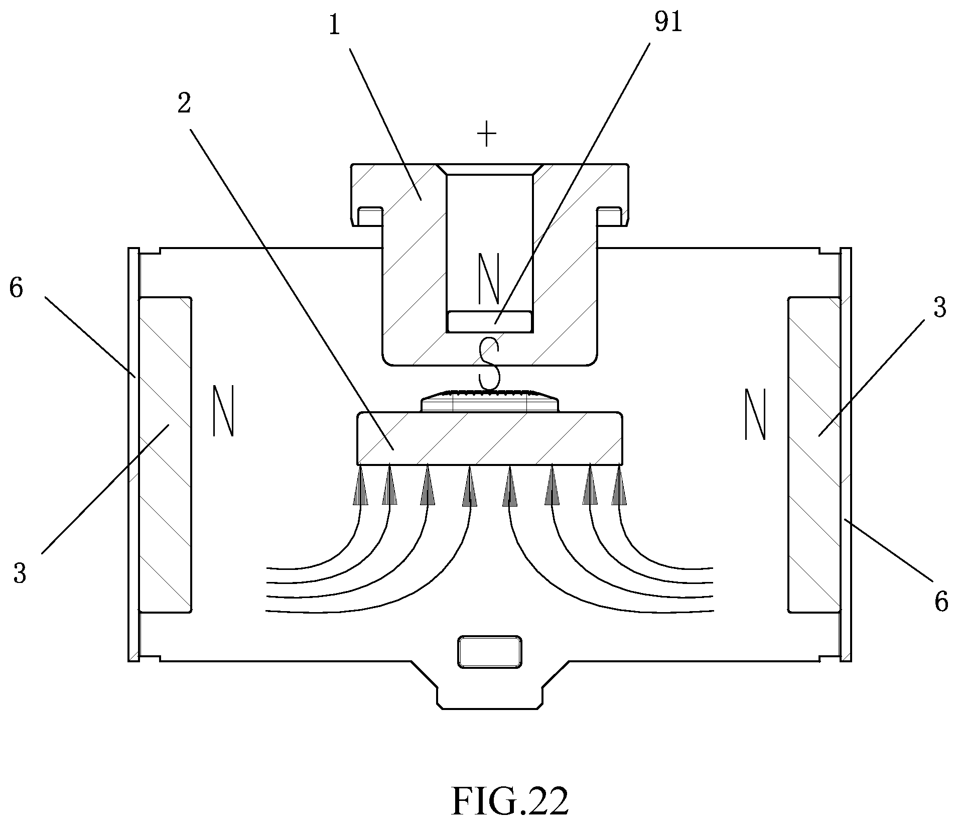 Patent US12562320 Figure 16 – High-voltage DC relay with permanent magnet arc extinguishing function