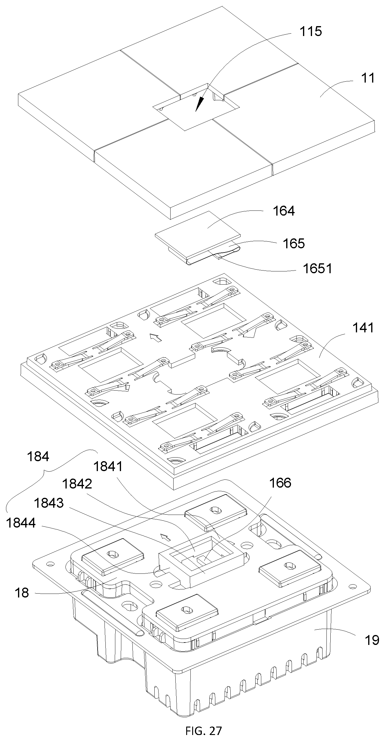Patent US12562325 Figure 16 – Wall intelligent switch, wireless intelligent switch and switch mounting frame