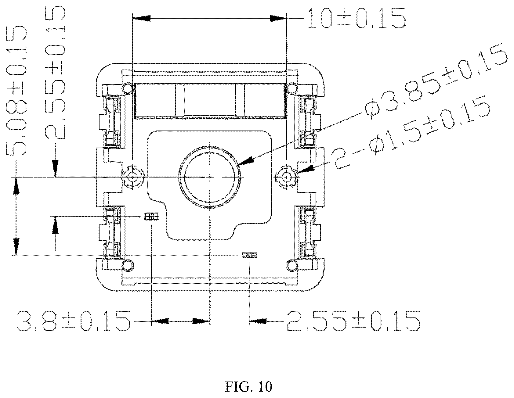 Patent US12562326 Figure 10 – Low profile compatible with a standard mechanical profile/MX profile keyboard