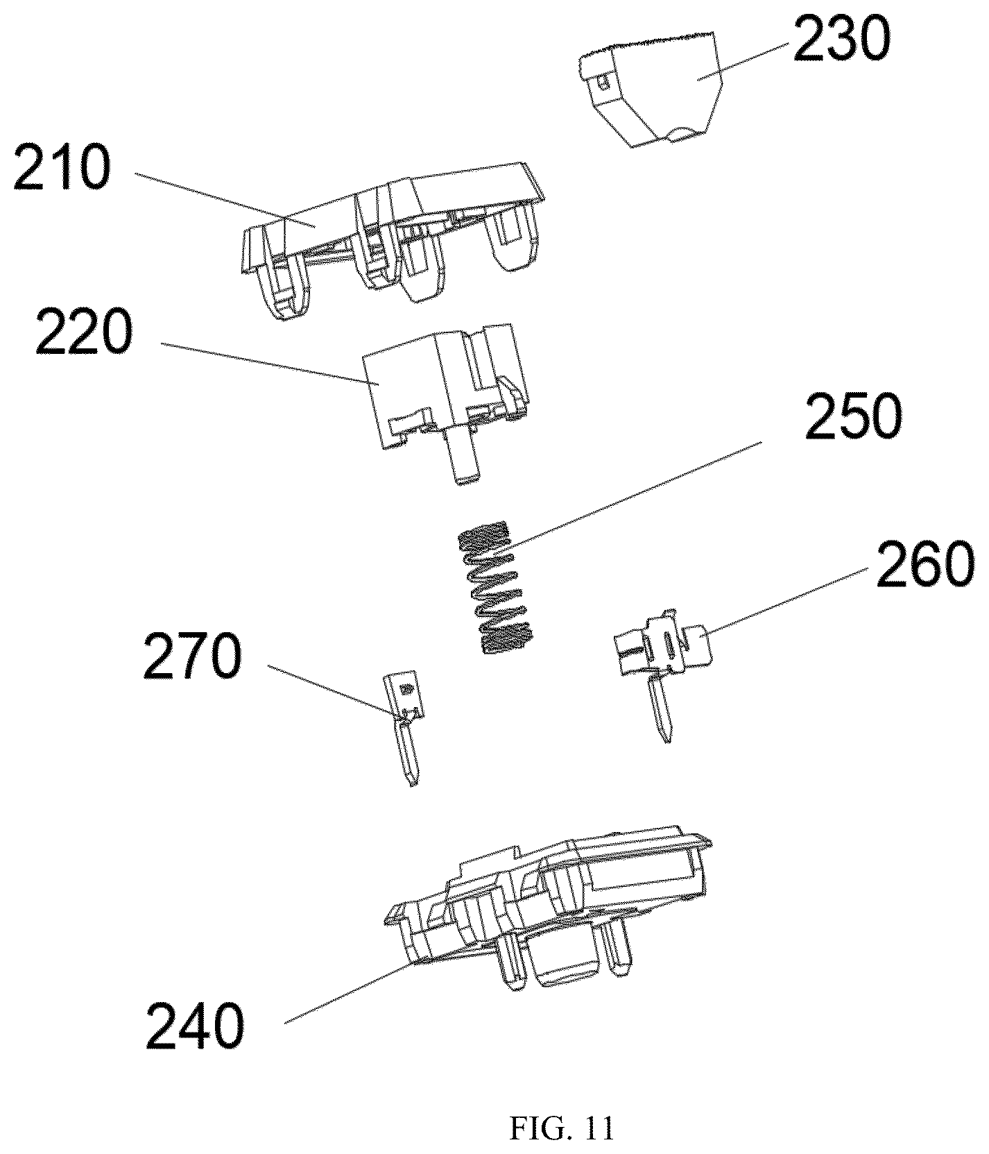 Patent US12562326 Figure 11 – Low profile compatible with a standard mechanical profile/MX profile keyboard