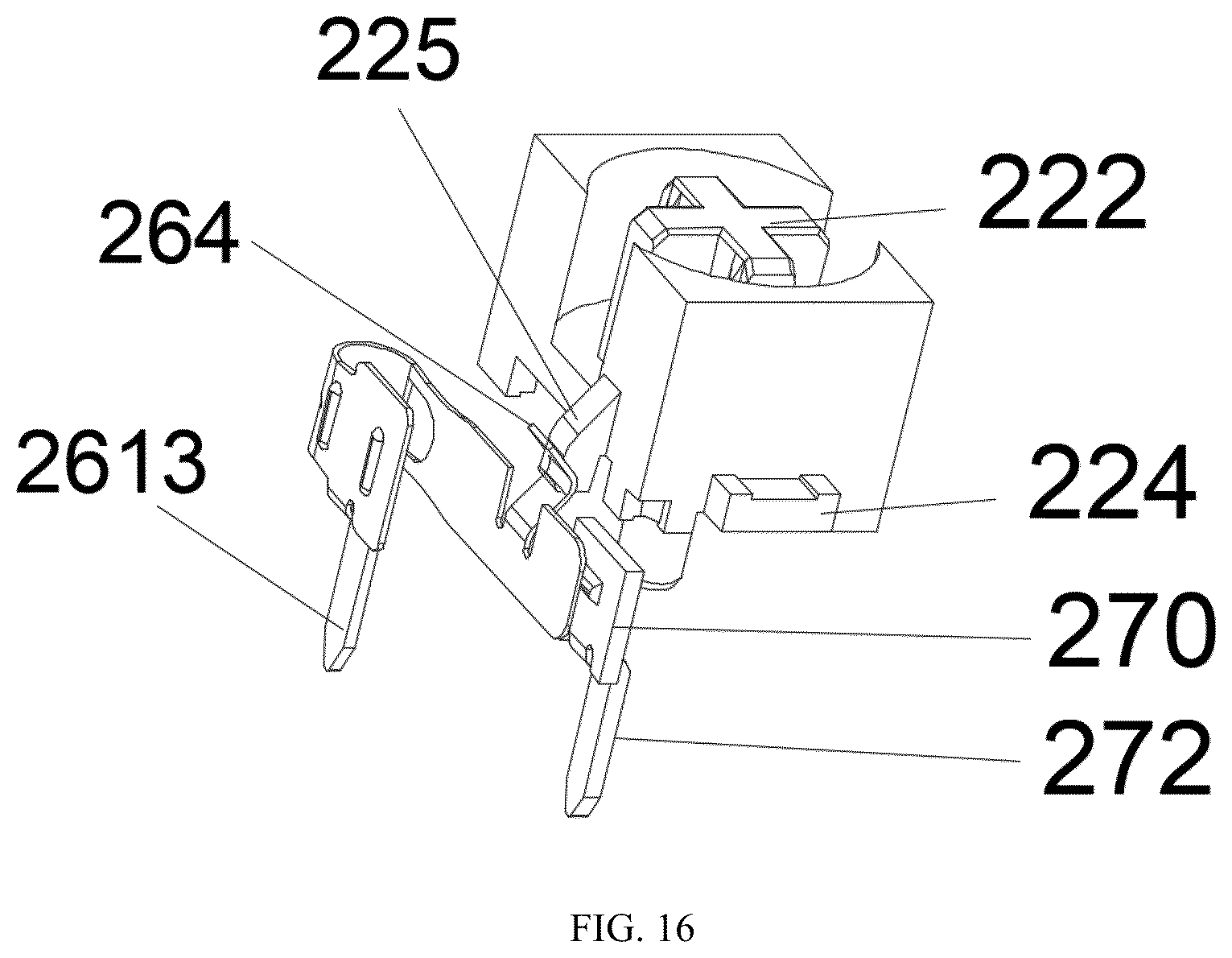 Patent US12562326 Figure 16 – Low profile compatible with a standard mechanical profile/MX profile keyboard