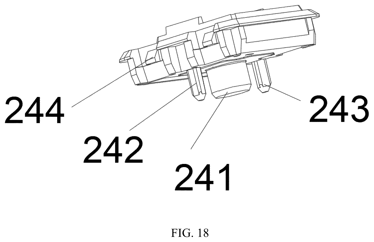 Patent US12562326 Figure 18 – Low profile compatible with a standard mechanical profile/MX profile keyboard