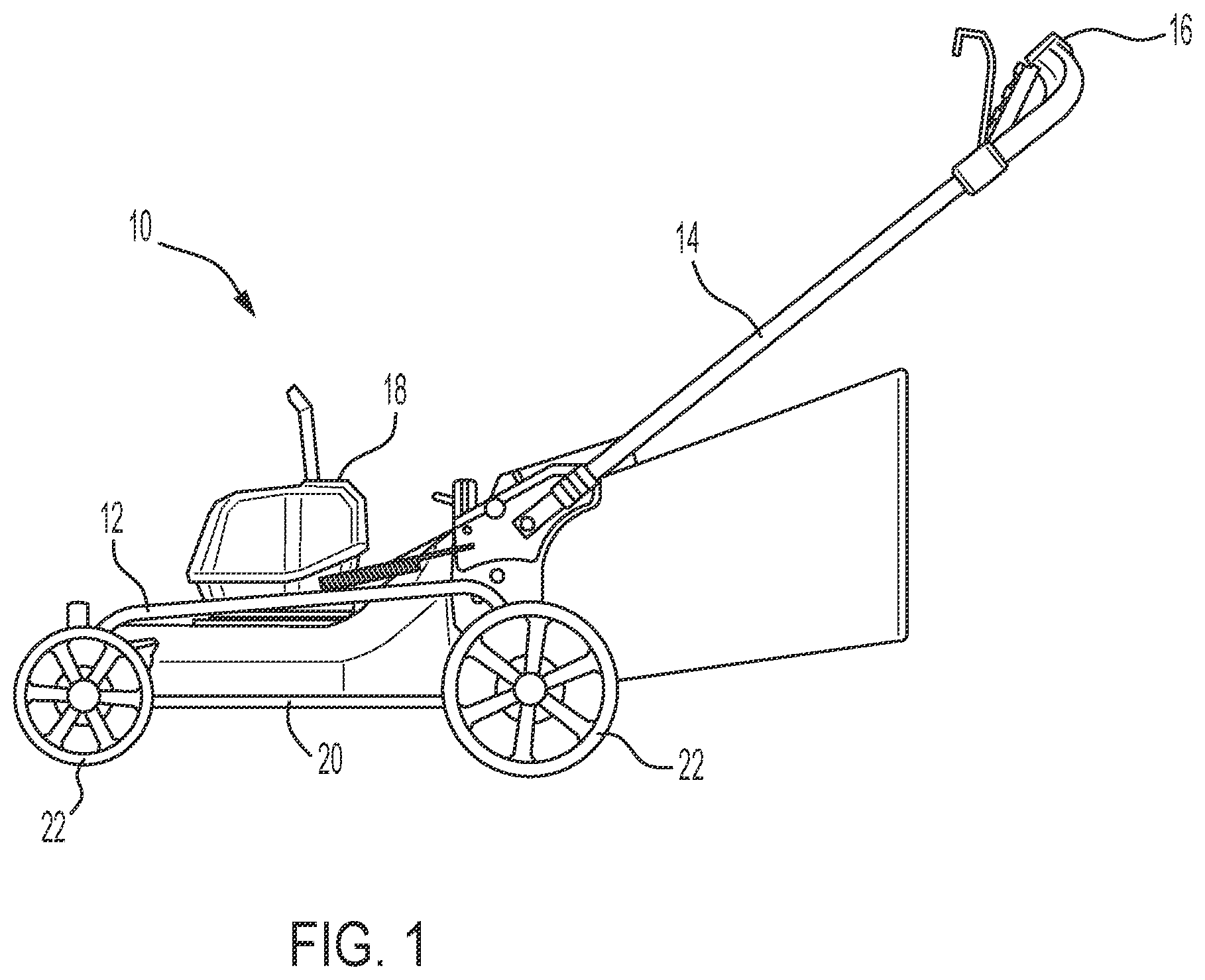 Patent US12562328 Figure 1 – Contactless switch for a lawnmower
