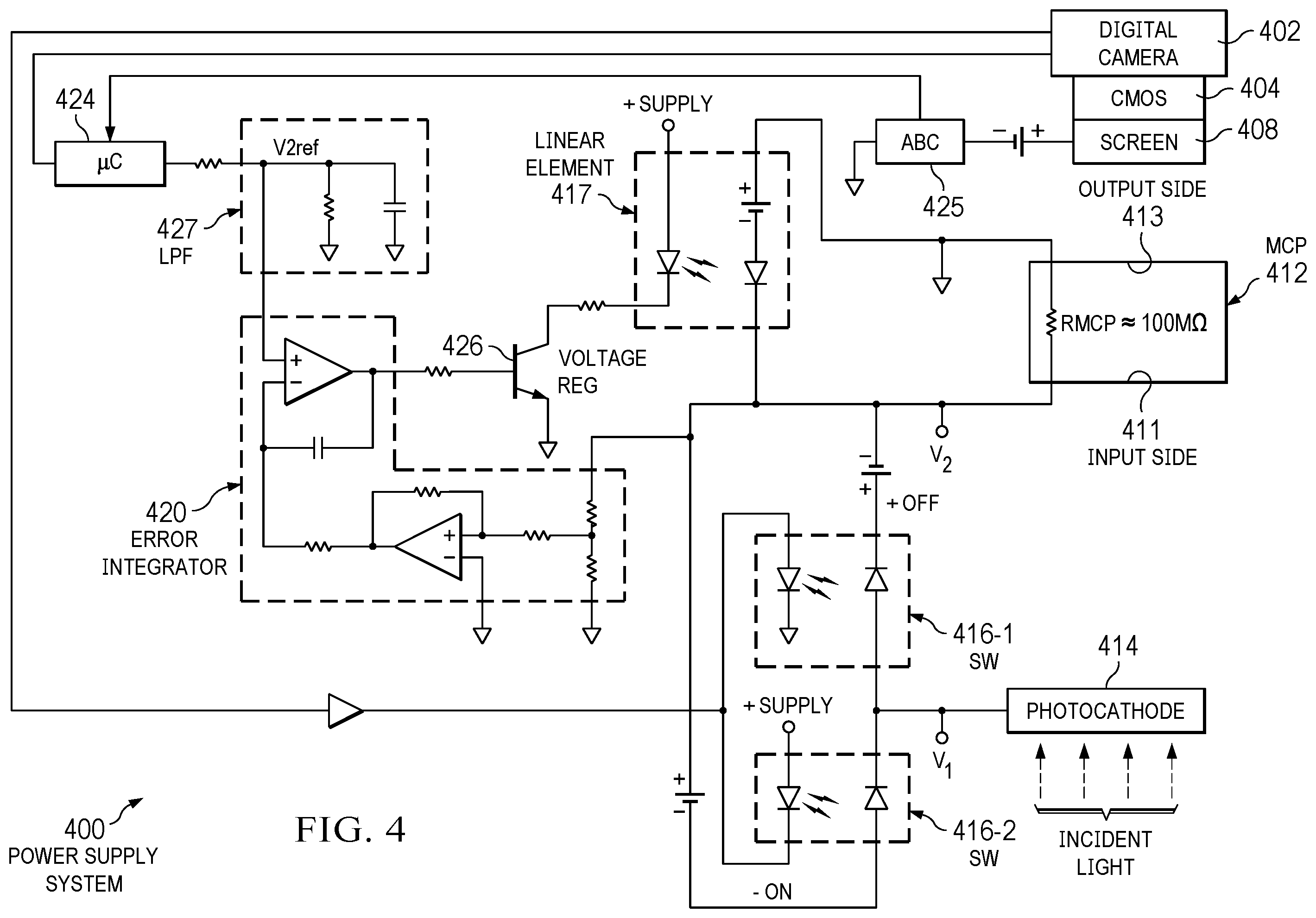 Patent US12562332 Figure 4 – Image intensifier with dynamic optocoupler elements