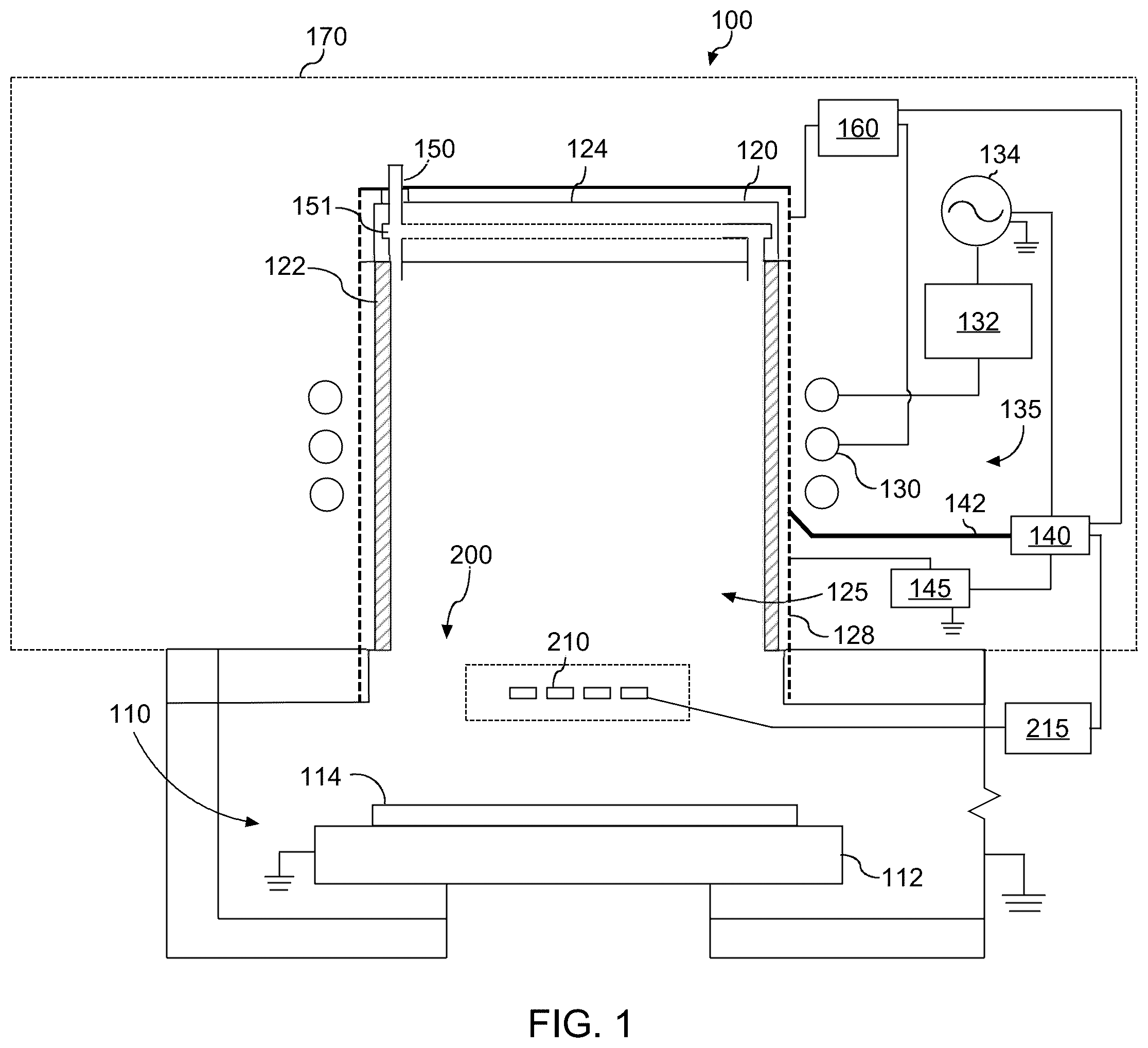 Patent US12562342 Figure 1 – Variable mode plasma chamber utilizing tunable plasma potential