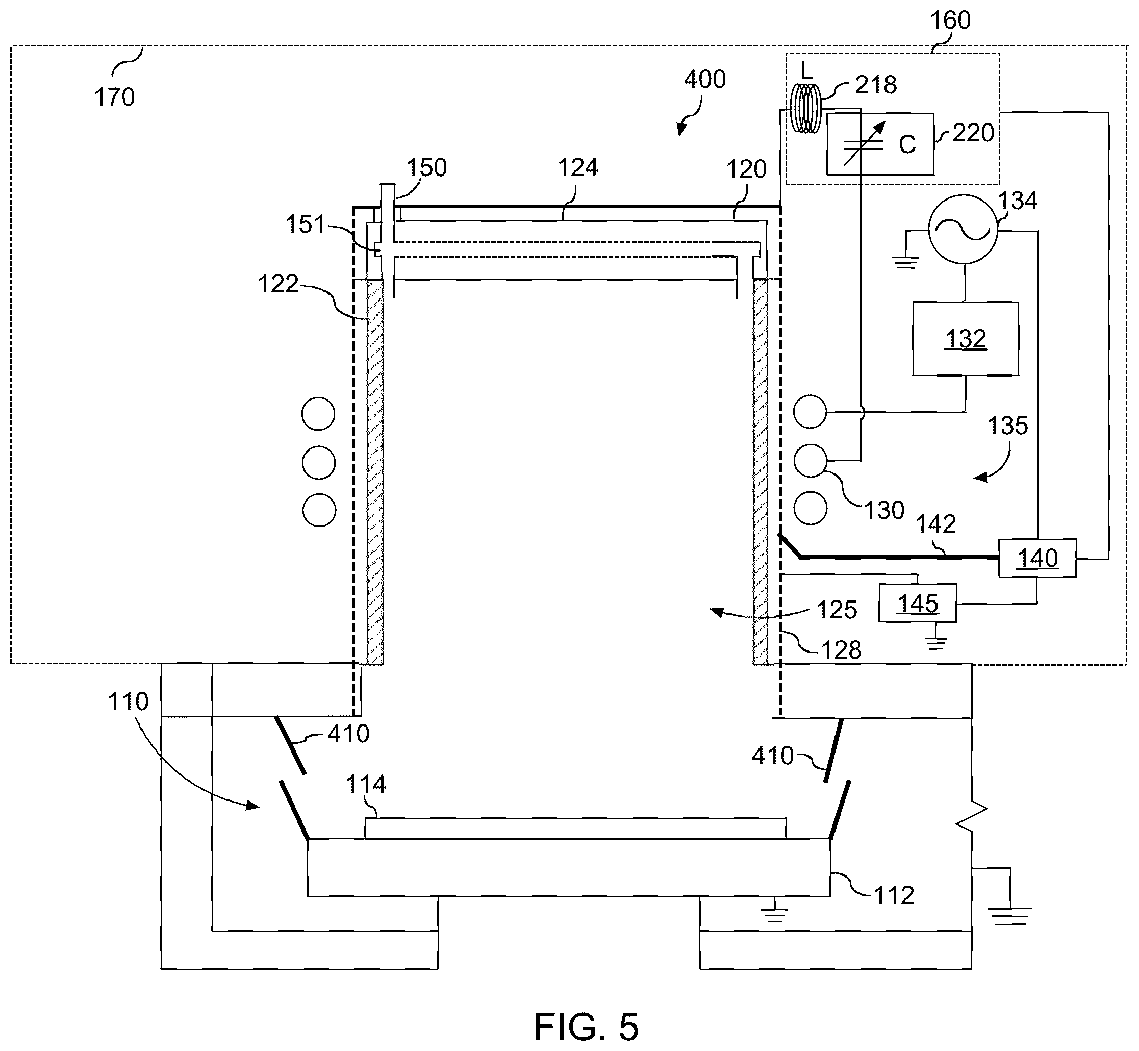 Patent US12562342 Figure 5 – Variable mode plasma chamber utilizing tunable plasma potential