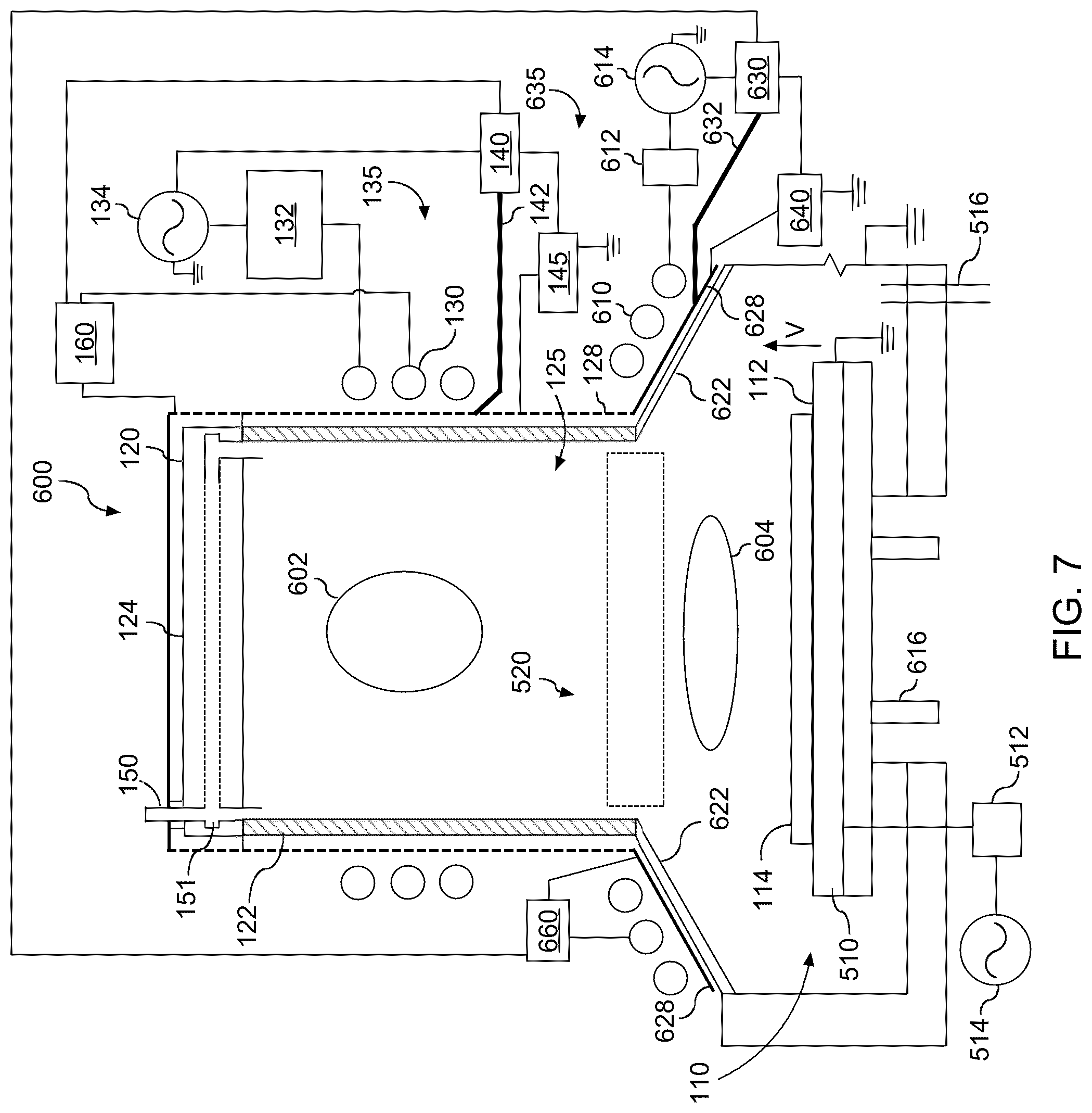 Patent US12562342 Figure 7 – Variable mode plasma chamber utilizing tunable plasma potential