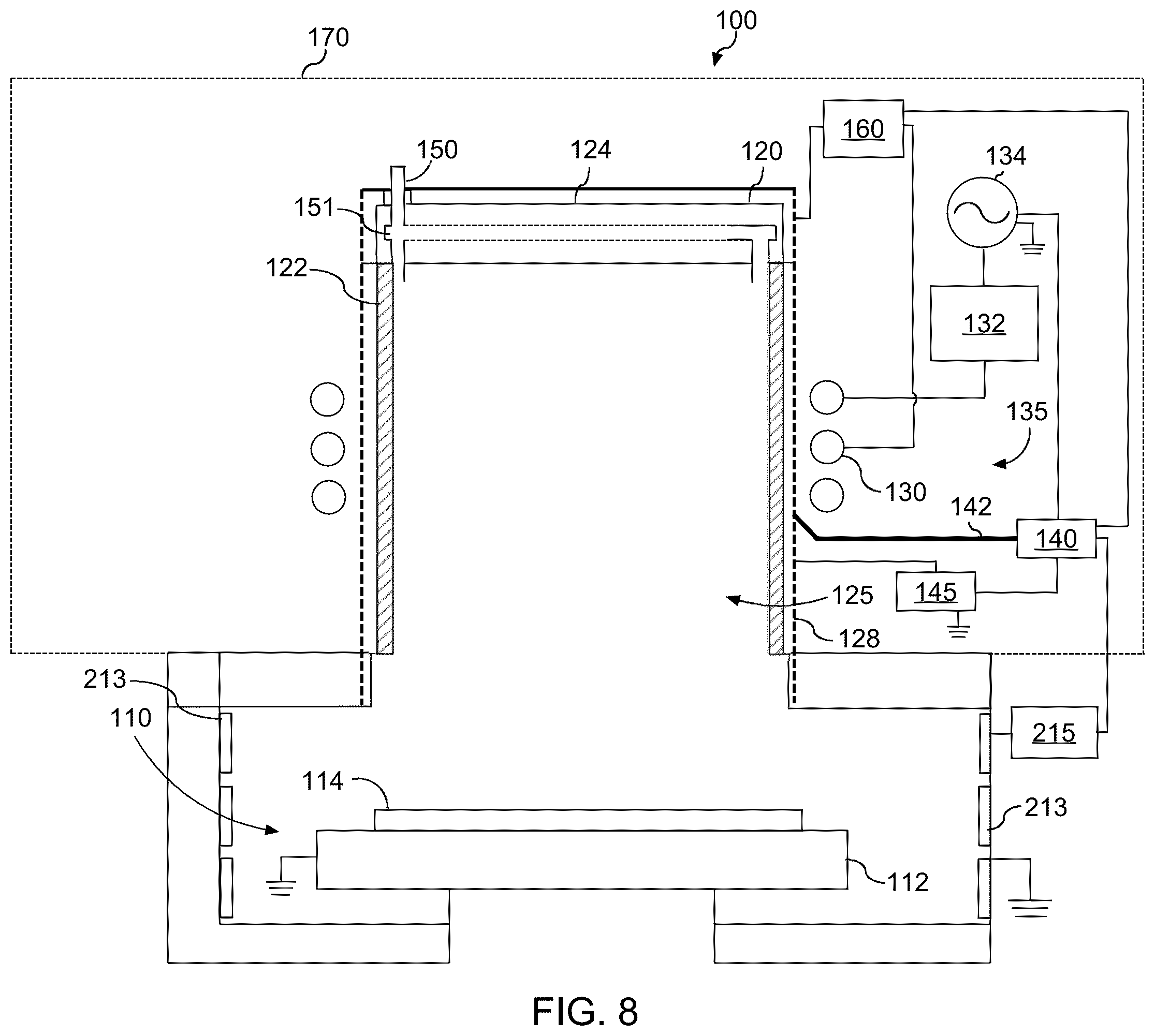 Patent US12562342 Figure 8 – Variable mode plasma chamber utilizing tunable plasma potential
