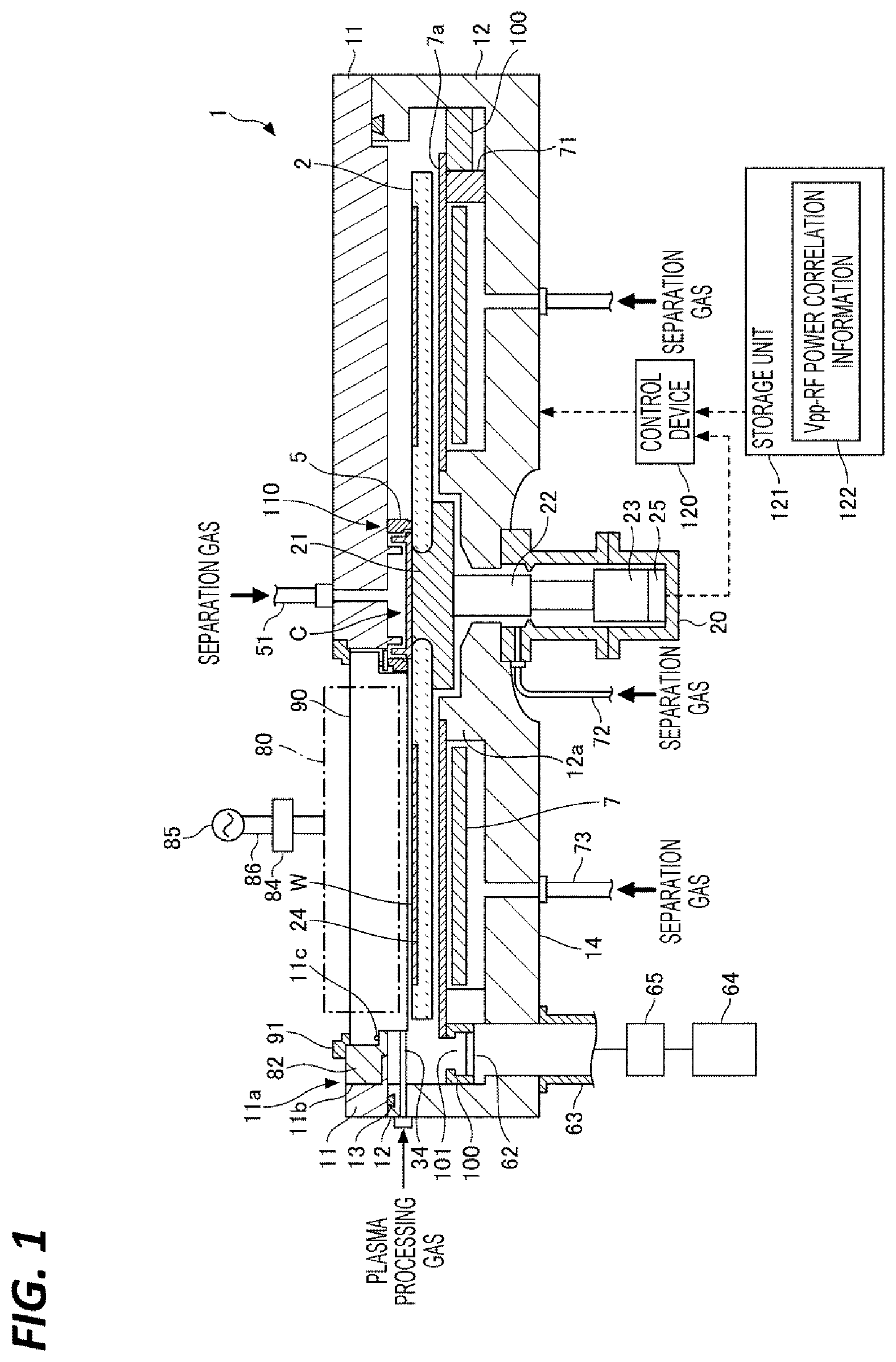 Patent US12562345 Figure 1 – Monitoring method and plasma processing apparatus