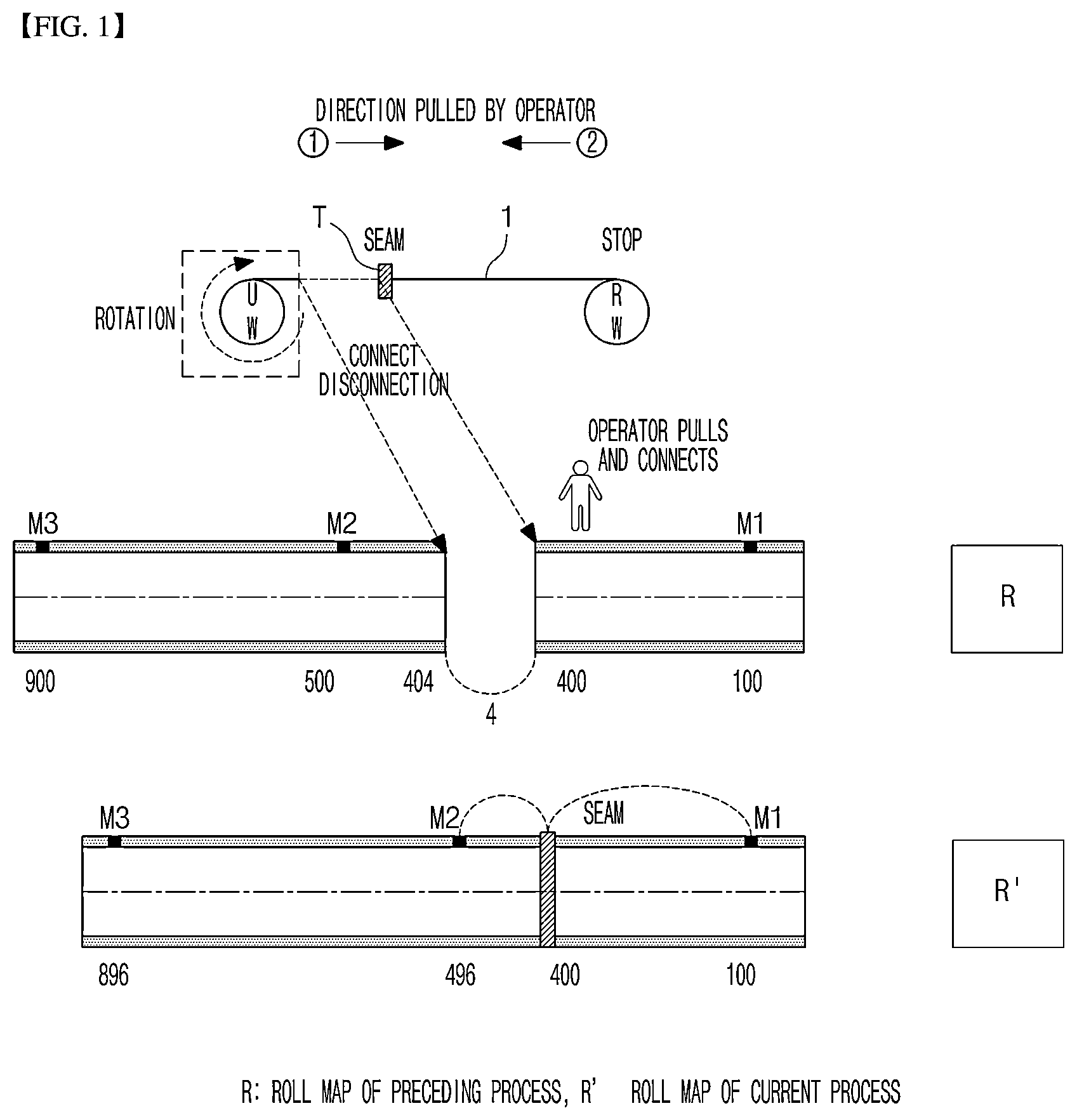 Patent US12562363 Figure 1 – Coordinate correction system and correction method of roll map in electrode breakage