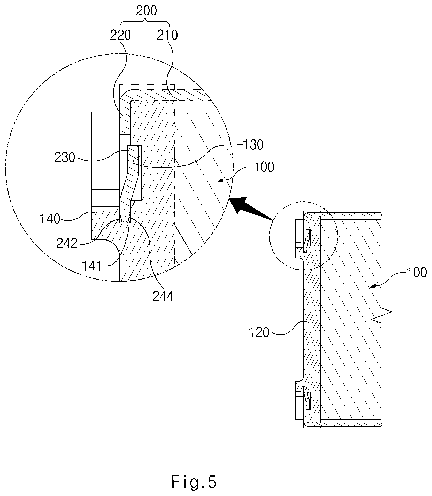 Patent US12562397 Figure 5 – Fuel cell stack and clamp