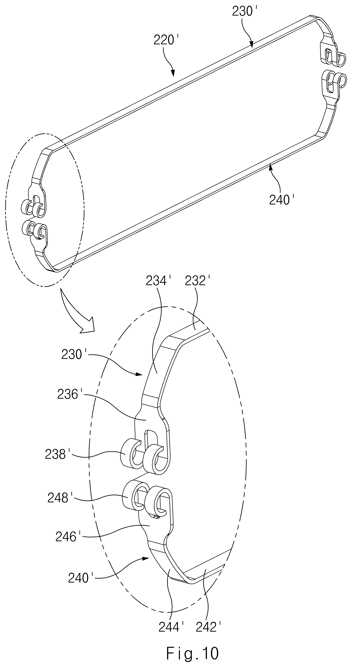 Patent US12562397 Figure 10 – Fuel cell stack and clamp