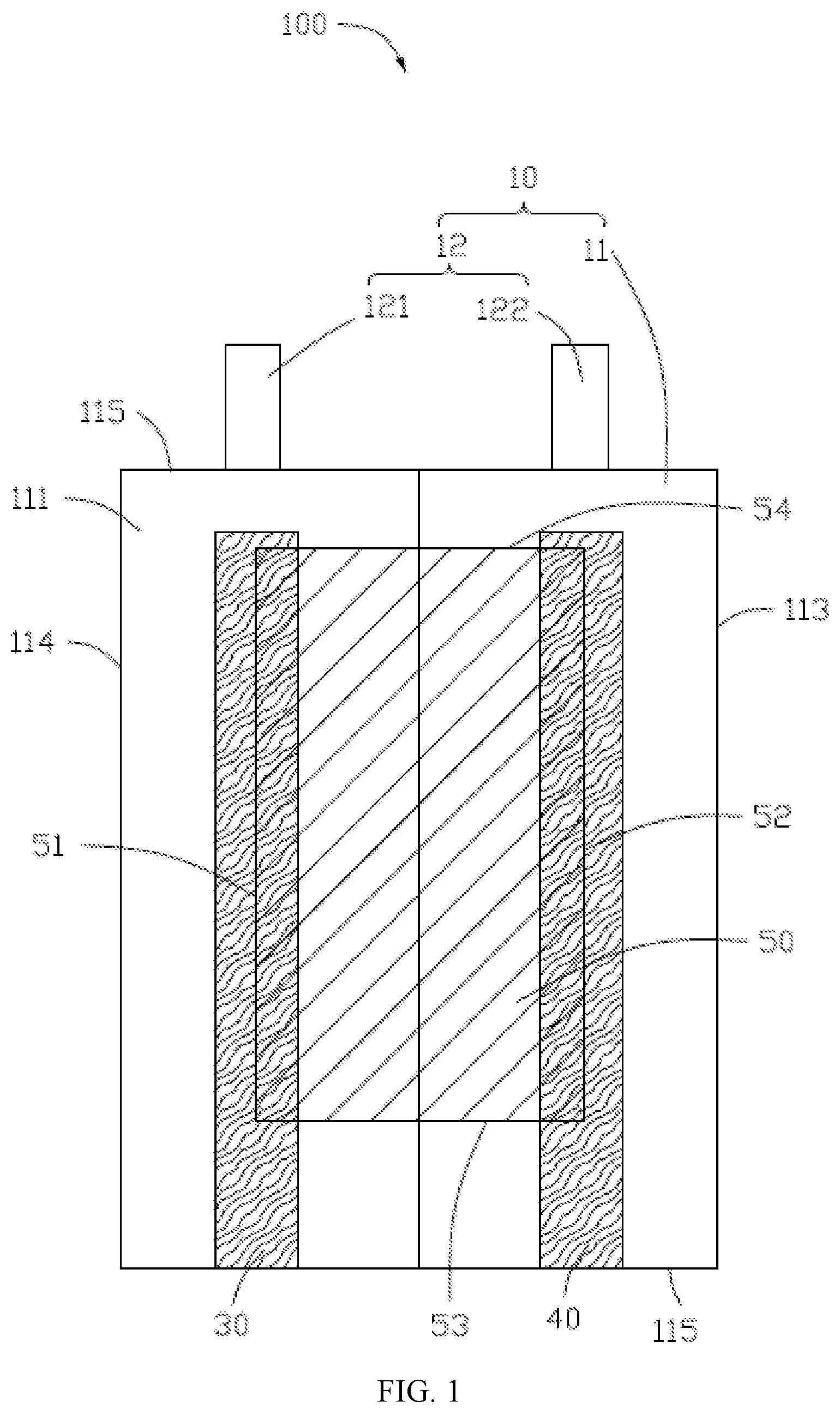 Patent US12562417 Figure 1 – Battery cell and battery containing such battery cell