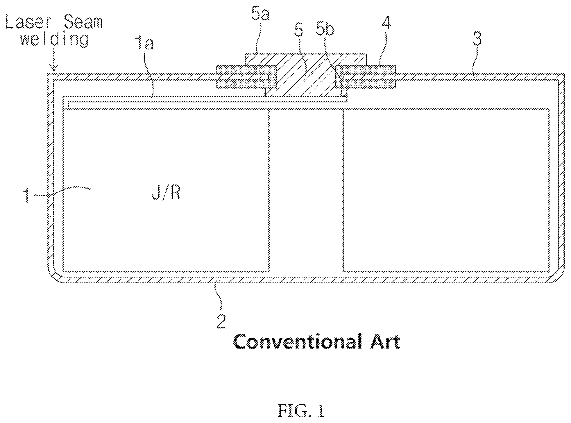 Patent US12562418 — Button-type secondary battery with notched cap/terminal bond interface — Figure 1