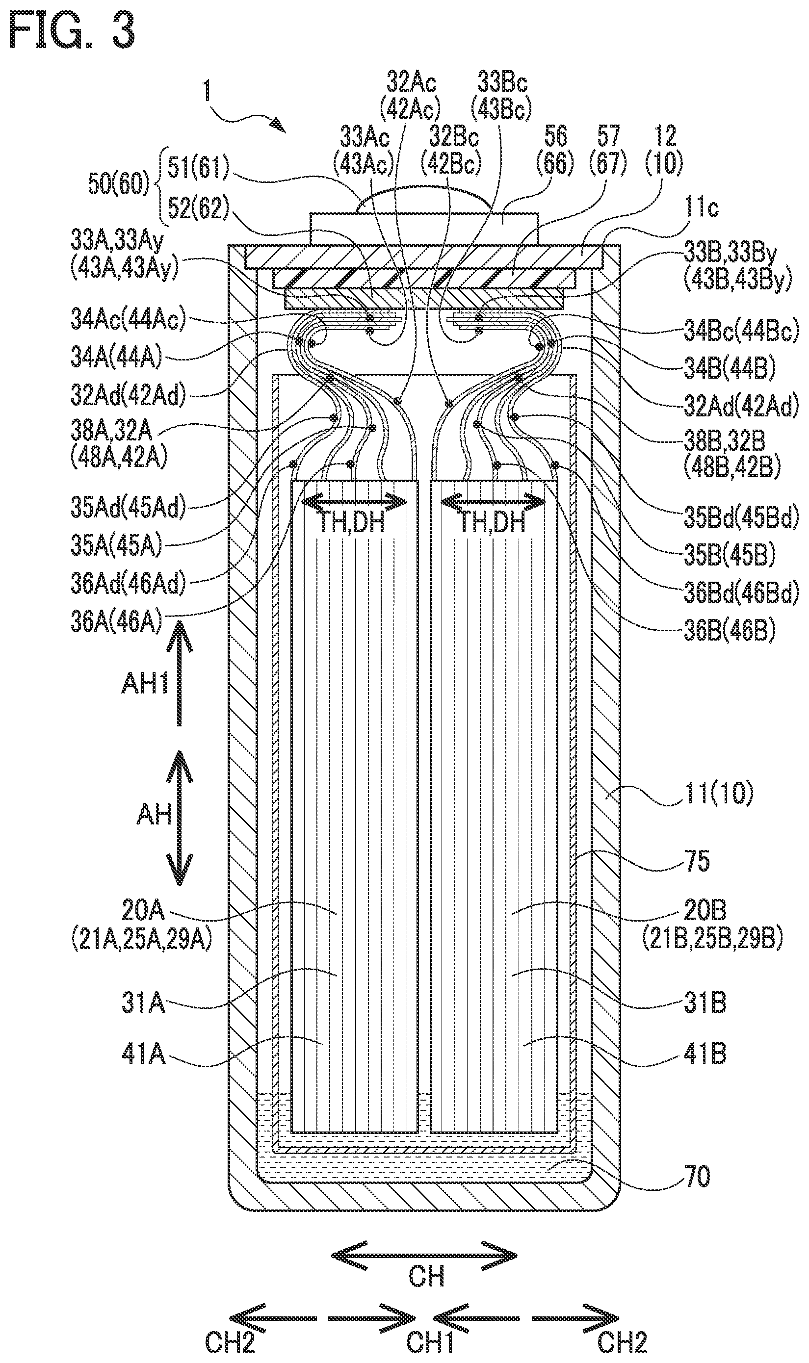 Patent US12562438 Figure 3 – Power storage device