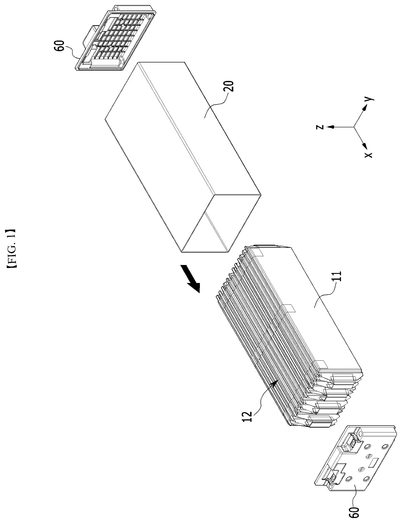 Patent US12562439 Figure 1 – Apparatus and method of manufacturing battery module