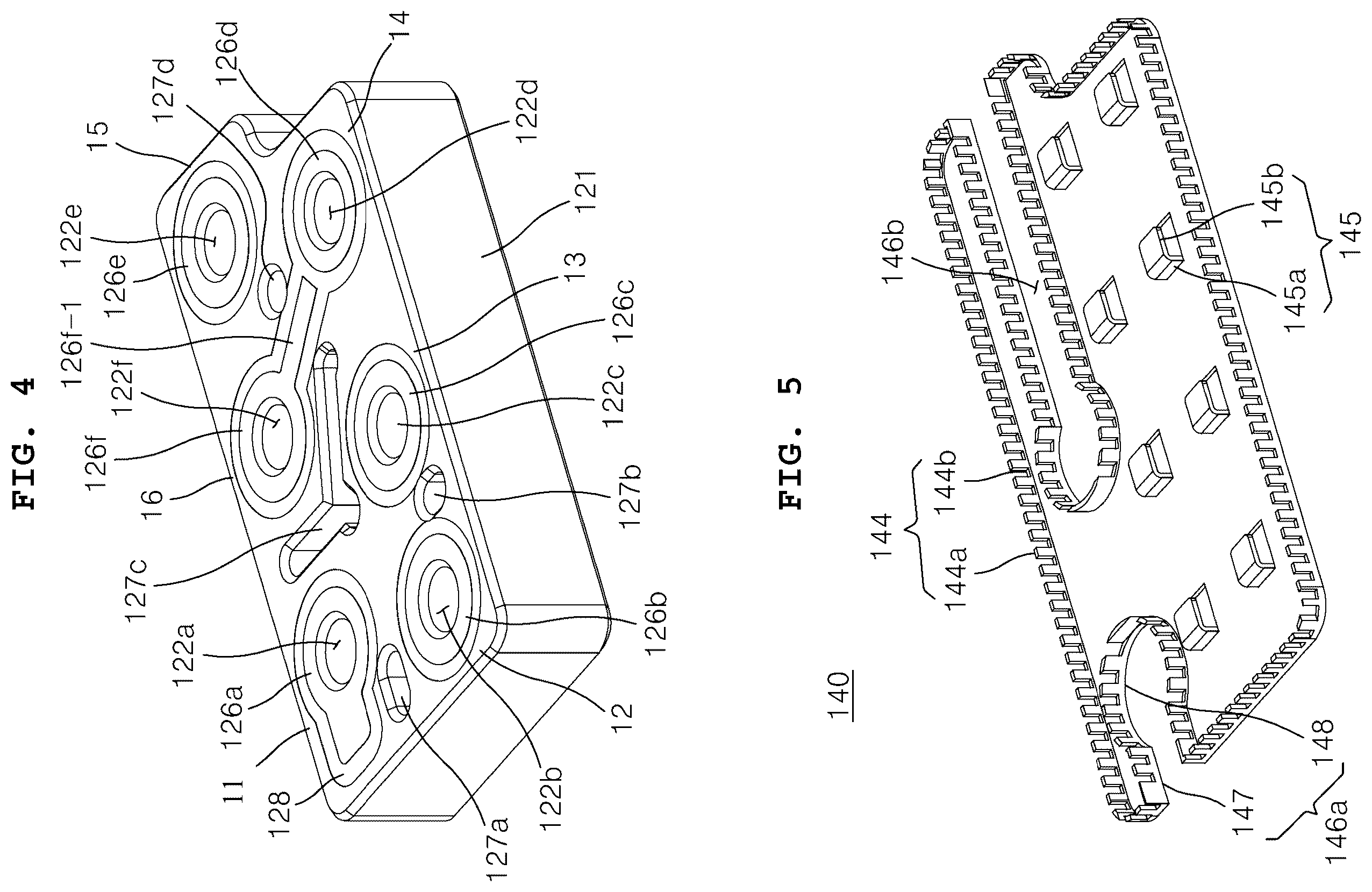 Patent US12562444 Figure 4 – RF filter assembly comprising multiple RF filters mounted on a main board through a metal material filter support member