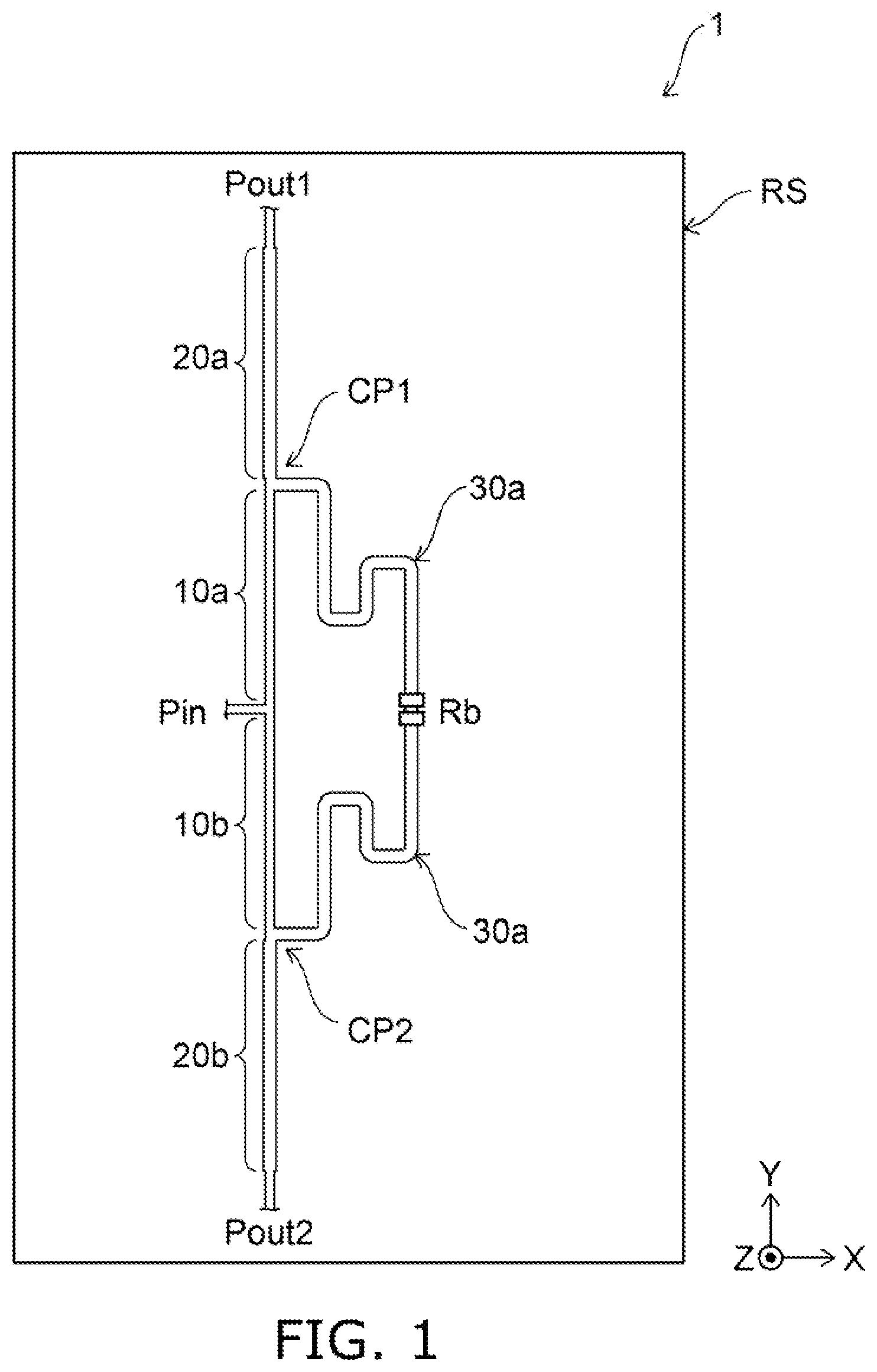 Patent US12562448 Figure 1 – High frequency power divider
