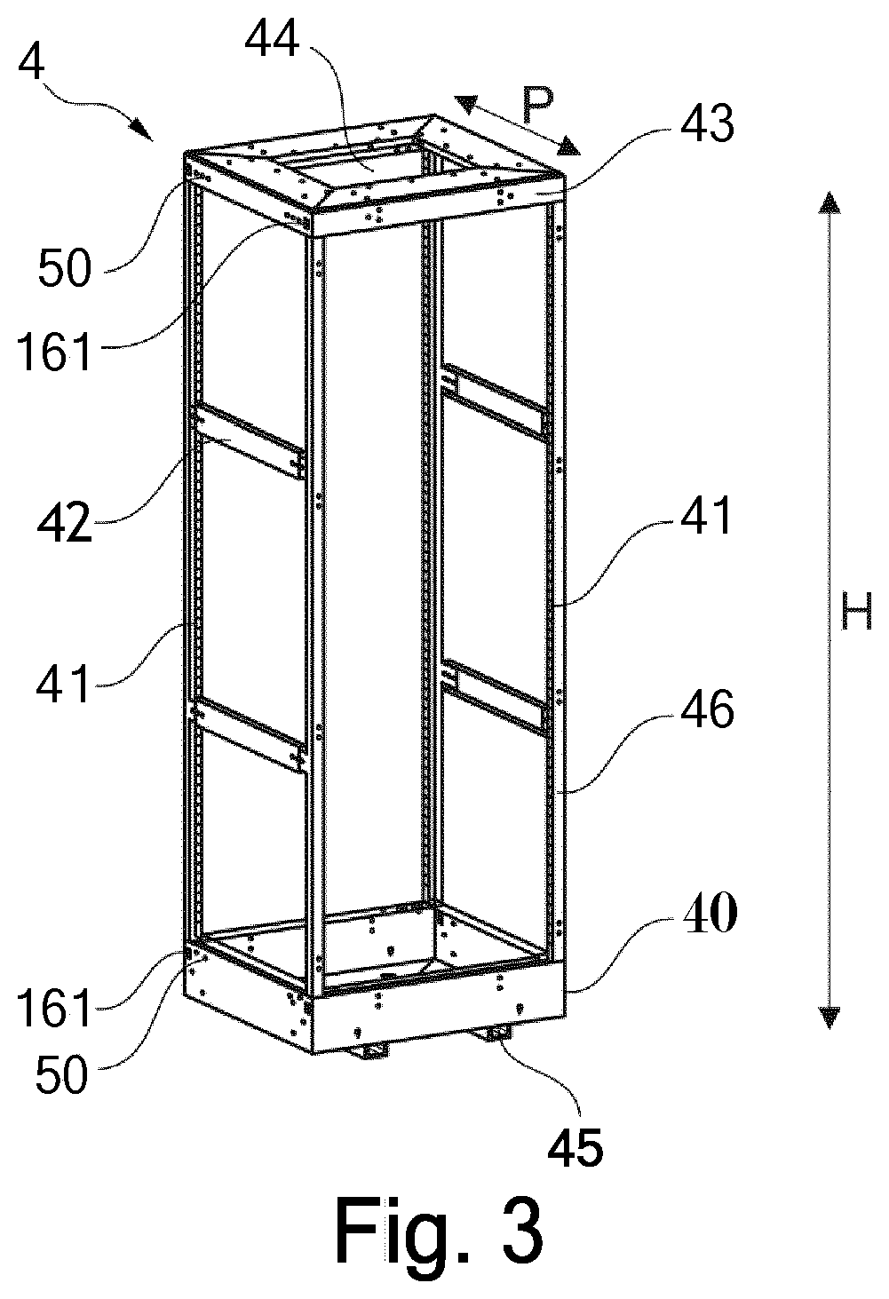 Patent US12562449 Figure 3 – Mast infrastructure element and support module