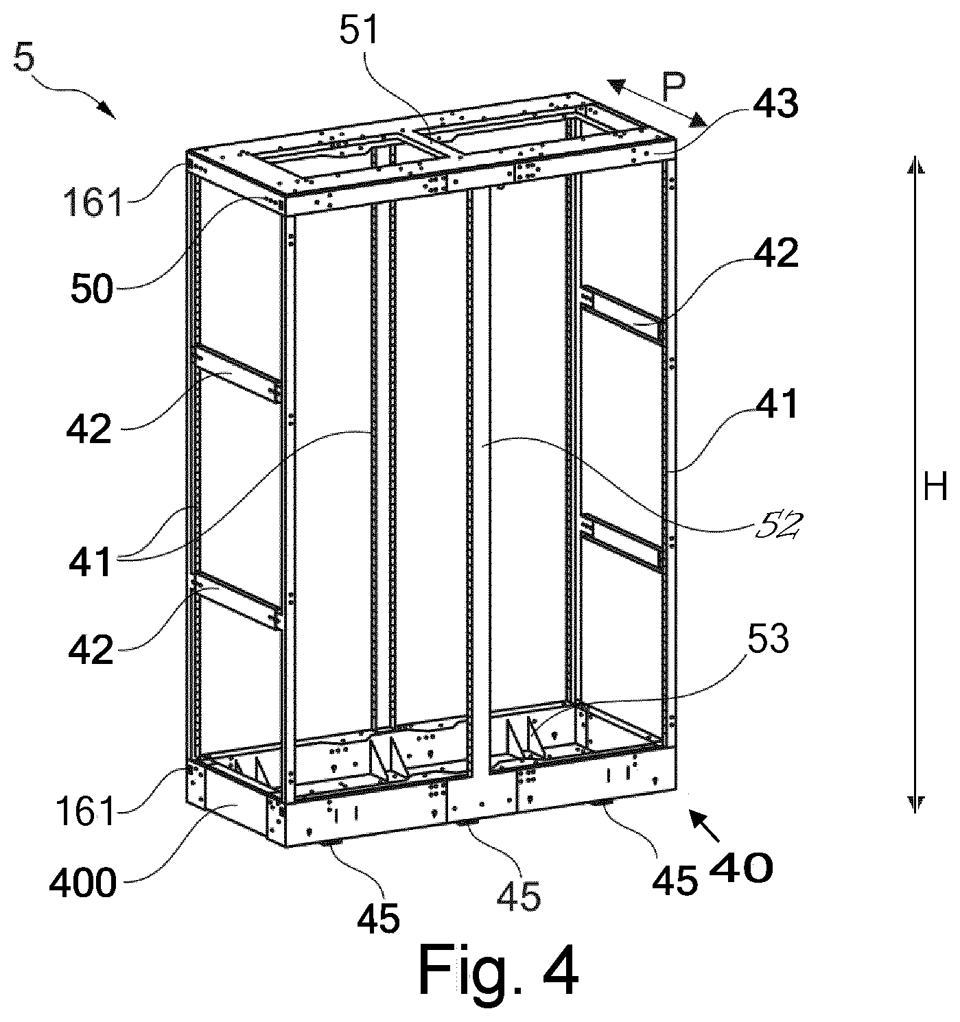 Patent US12562449 Figure 4 – Mast infrastructure element and support module