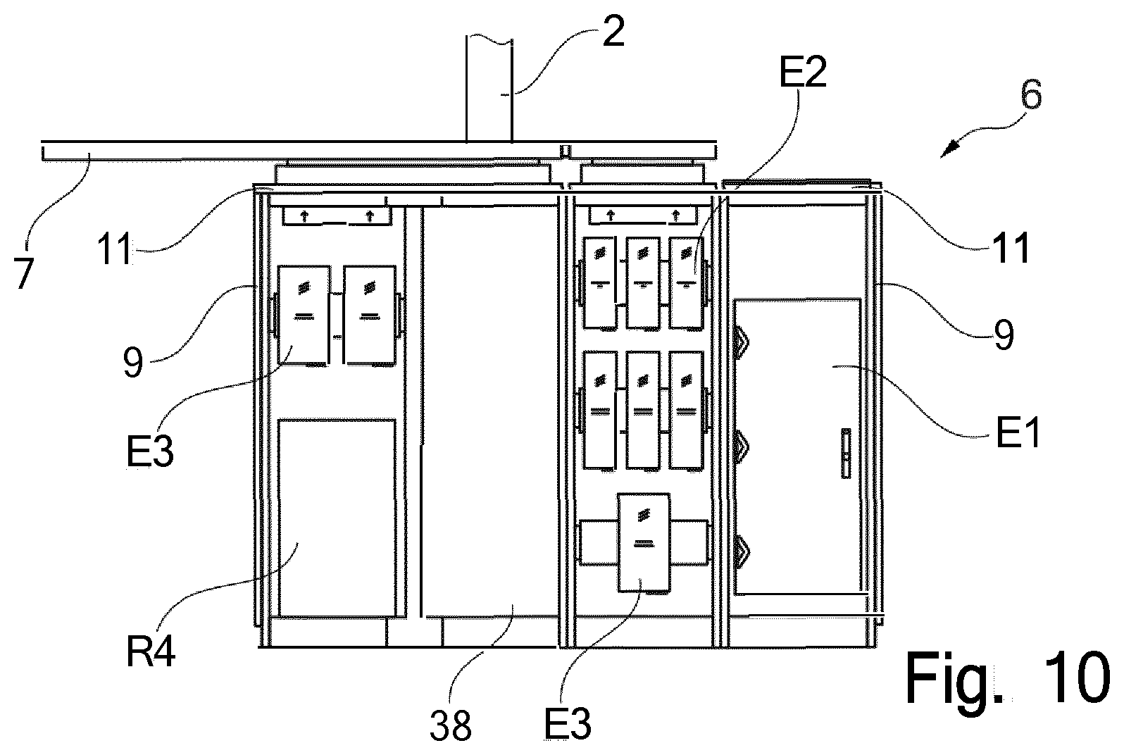 Patent US12562449 Figure 10 – Mast infrastructure element and support module